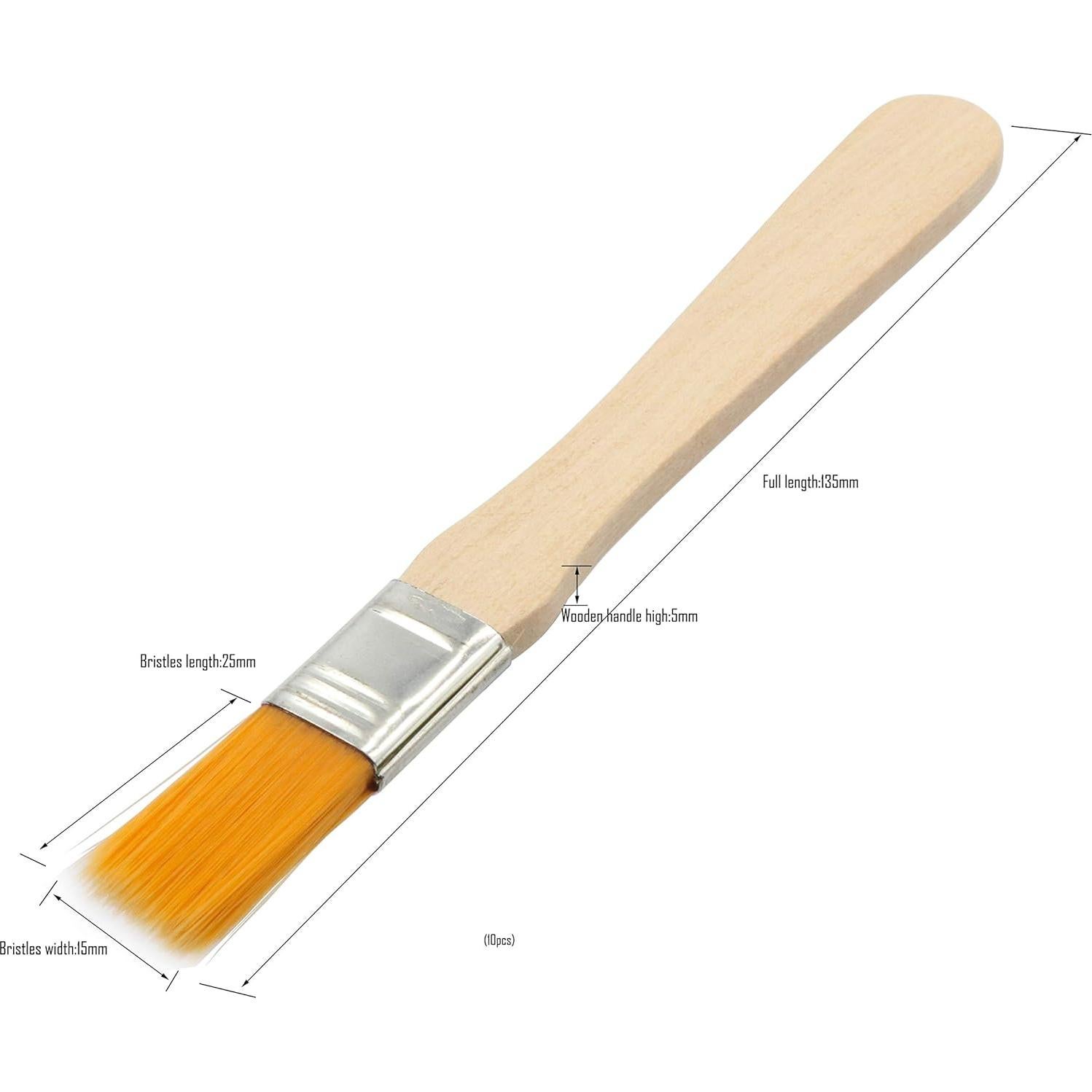 LBY Cepillo de Limpieza 10pcs 135mm Cerdas Naturales Madera