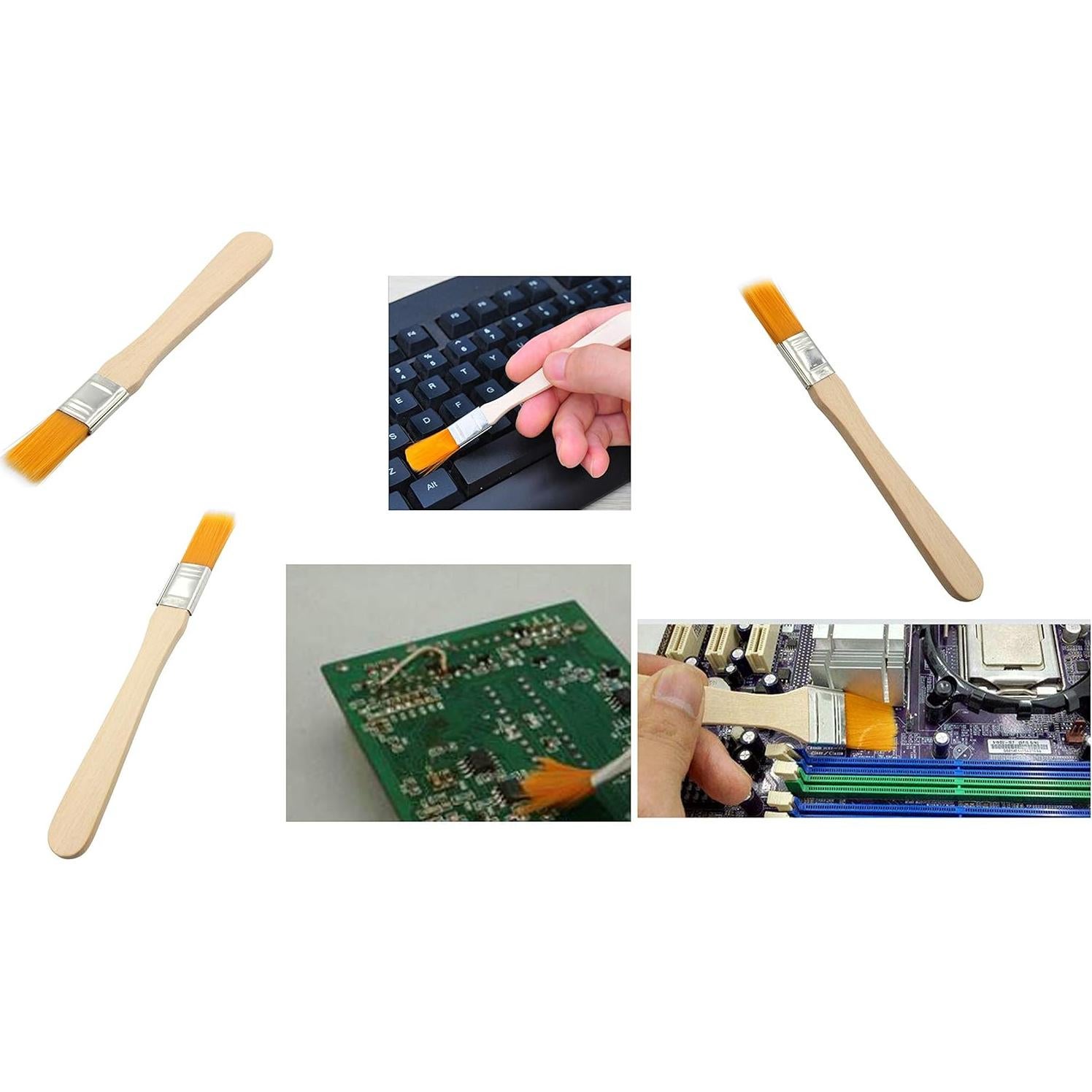 LBY Cepillo de Limpieza 10pcs 135mm Cerdas Naturales Madera