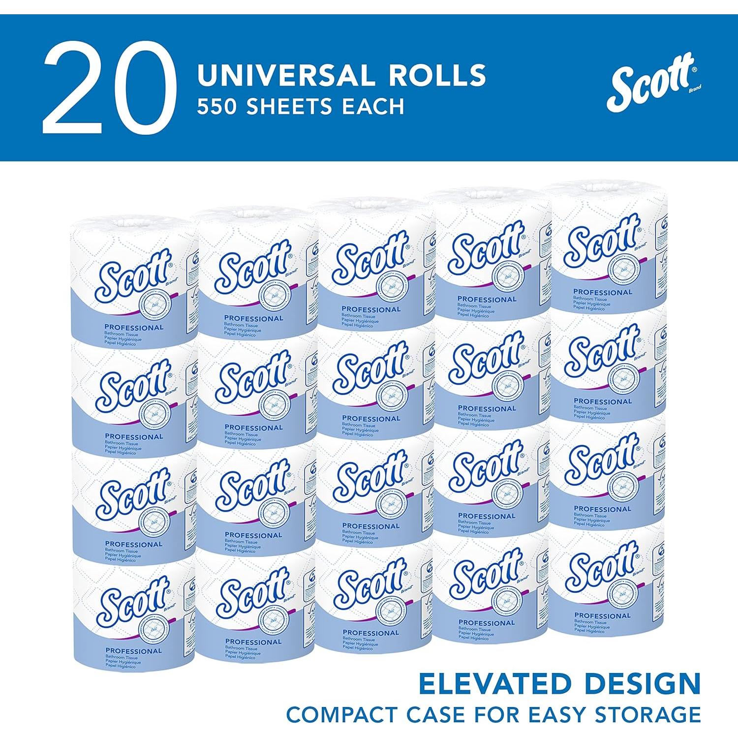 Papel Higiénico Scott Profesional 2 Capas Blanco 20 Rollos