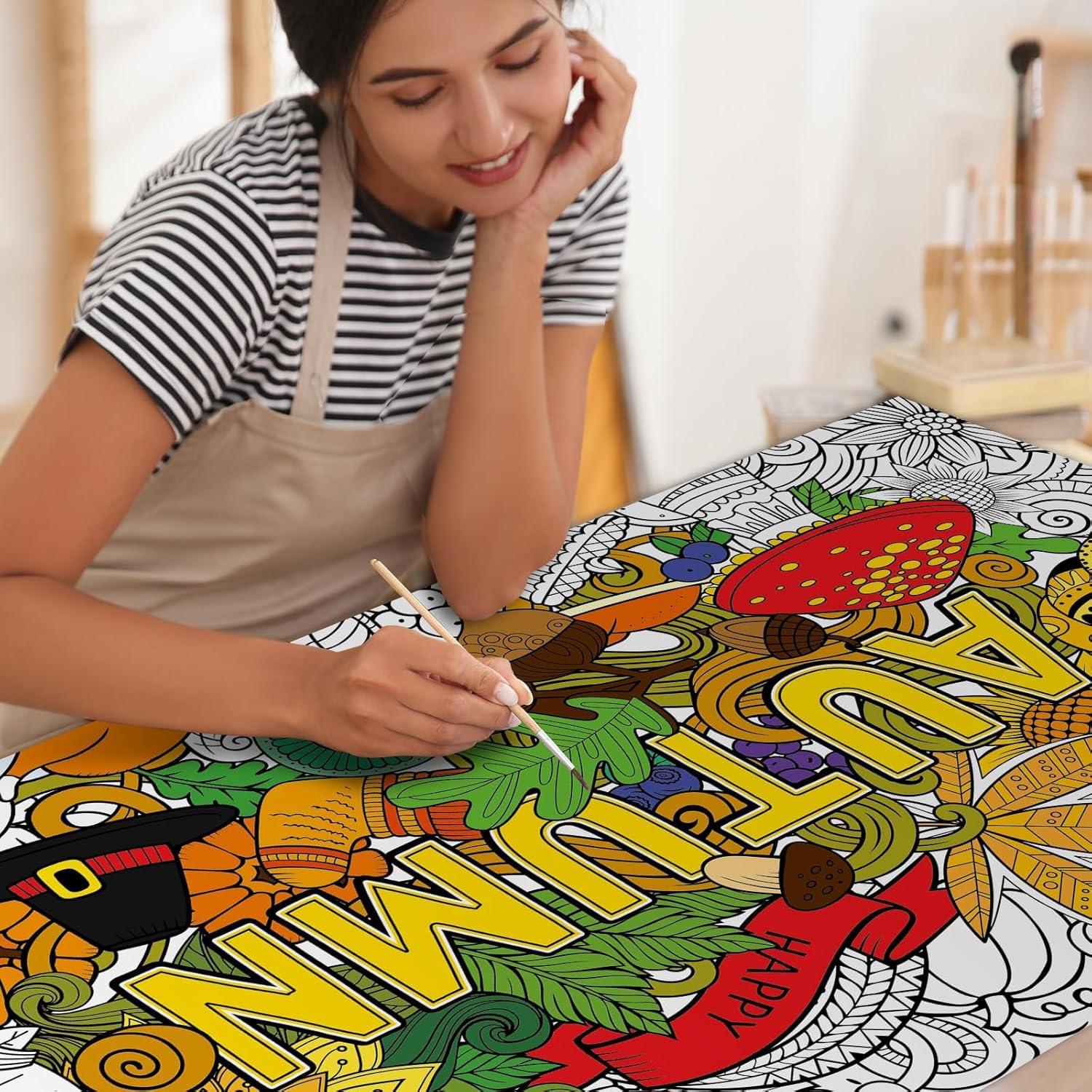 Póster Gigante para Colorear Otoño ZOIIWA 110x80 cm Mandala