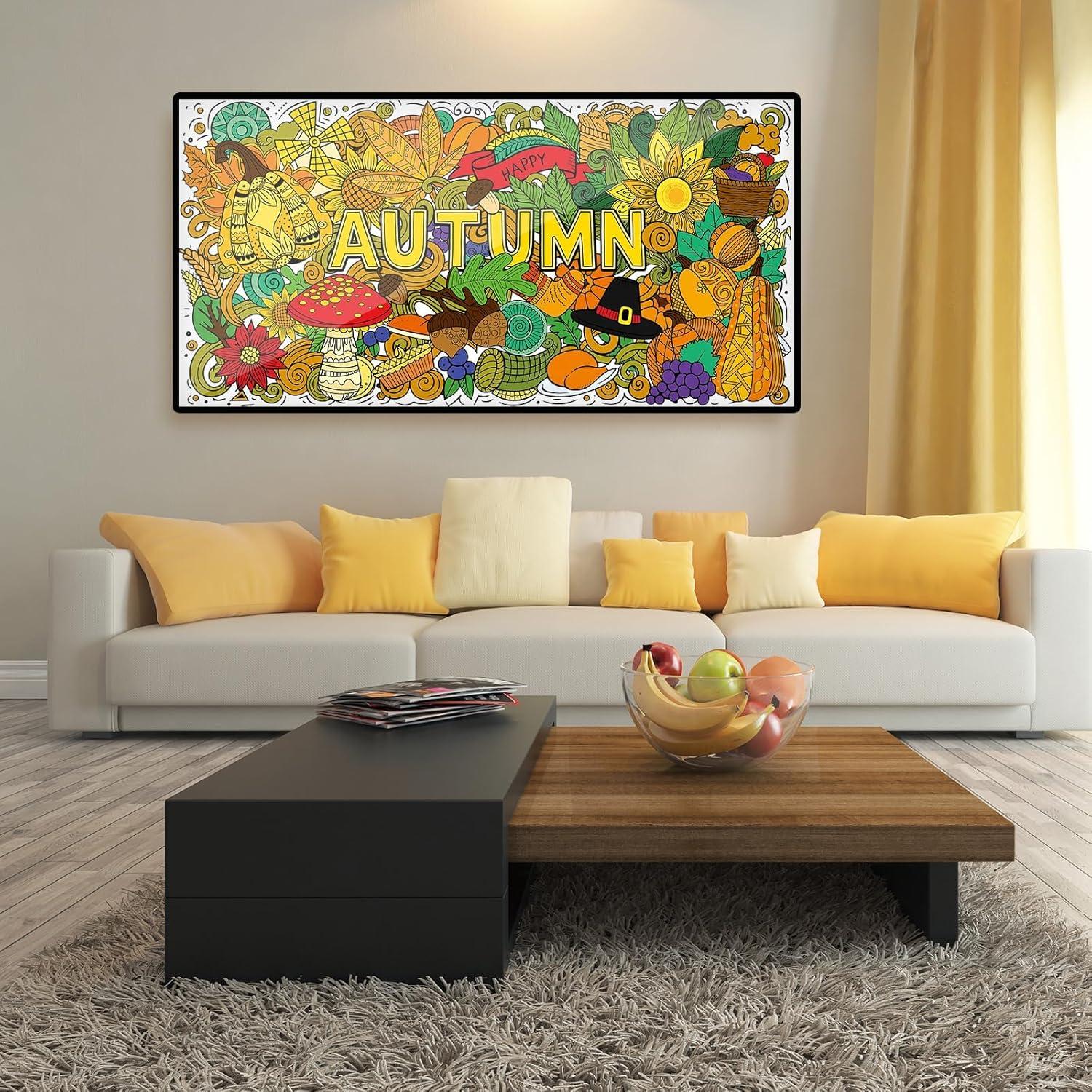 Póster Gigante para Colorear Otoño ZOIIWA 110x80 cm Mandala