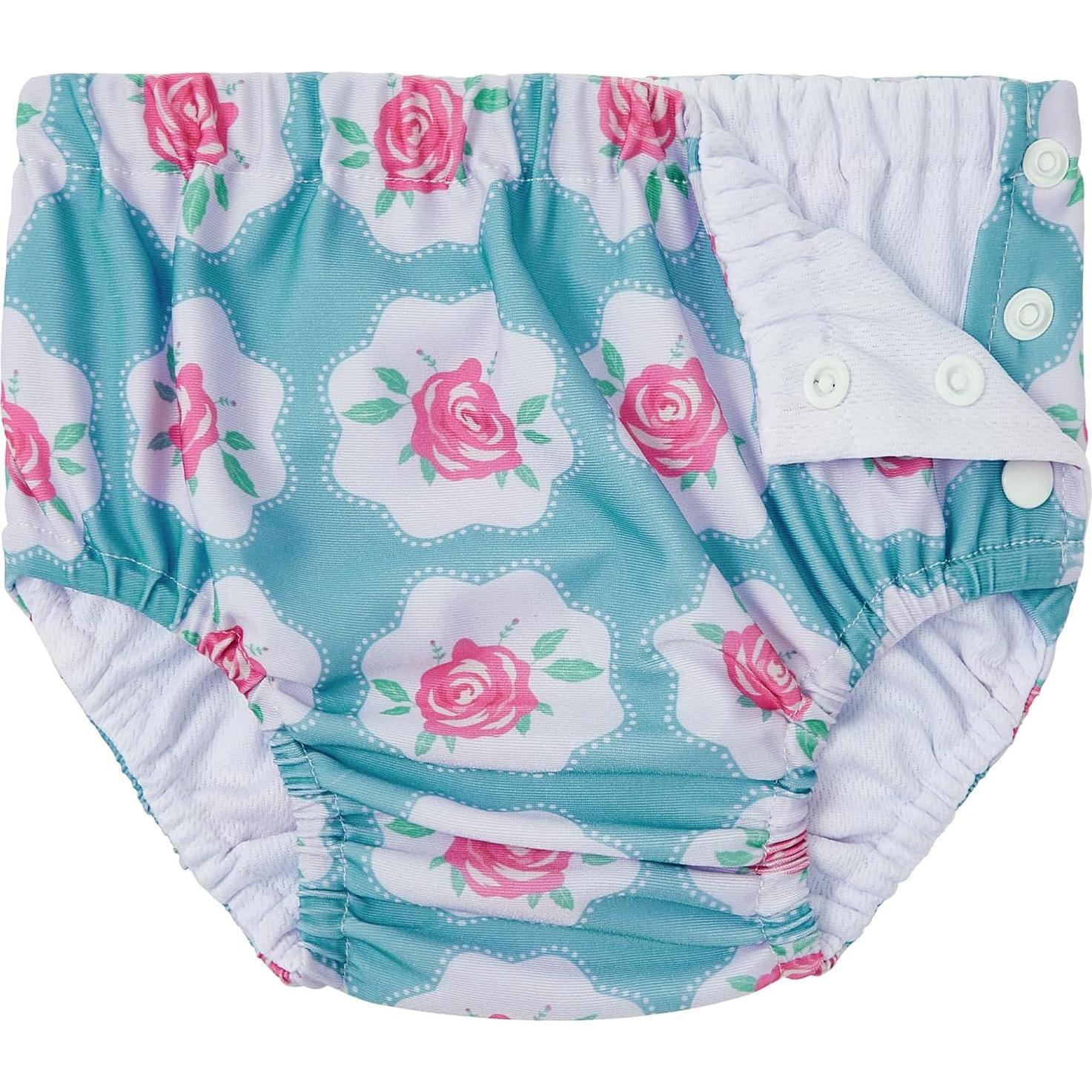Pañales de Natación Reutilizables Durio 2Pcs 2T-3T Flores