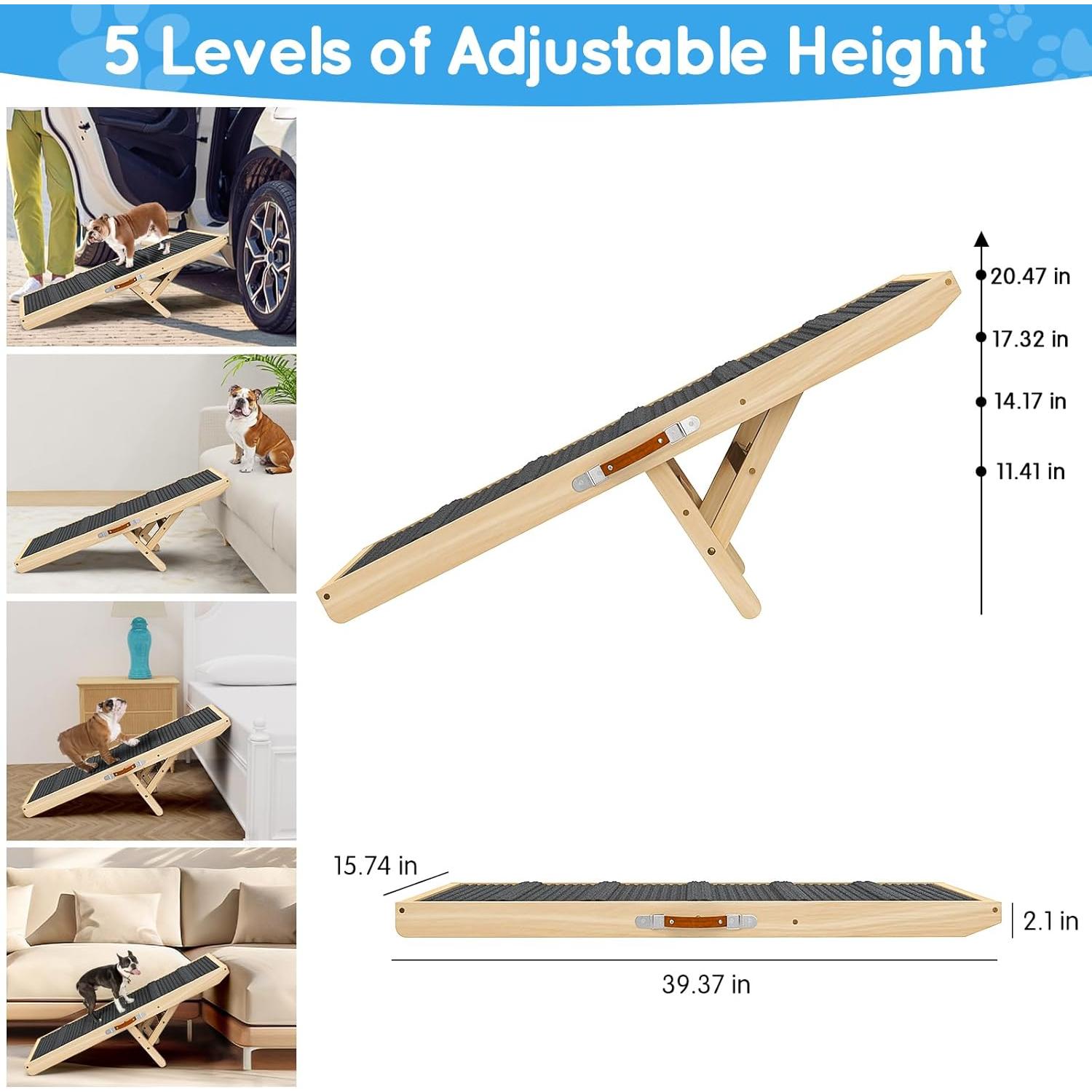 Rampa para Perros y Gatos X XBEN 100cm Ajustable 29-52cm