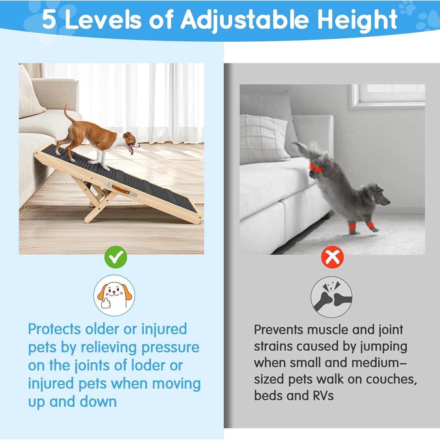 Rampa para Perros y Gatos X XBEN 100cm Ajustable 29-52cm