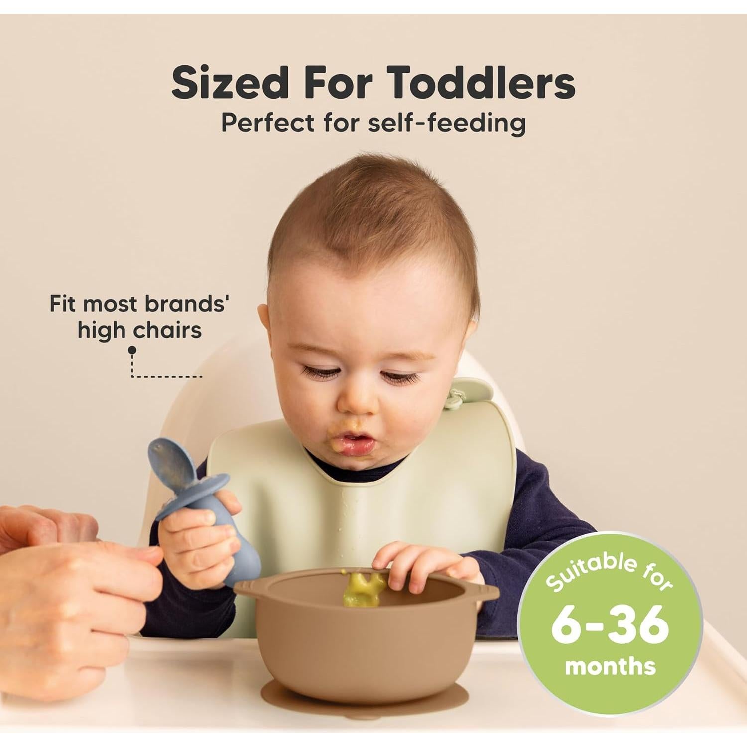 Cuencos de Silicona para Bebés KeaBabies 2-Pack con Tapas