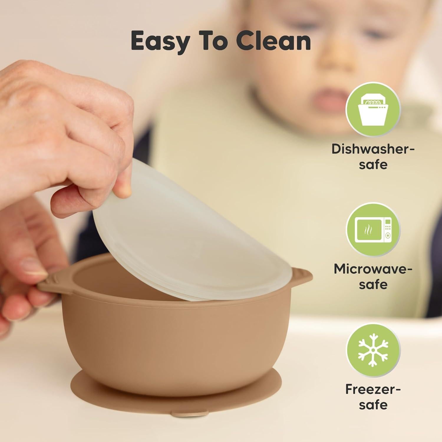 Cuencos de Silicona para Bebés KeaBabies 2-Pack con Tapas