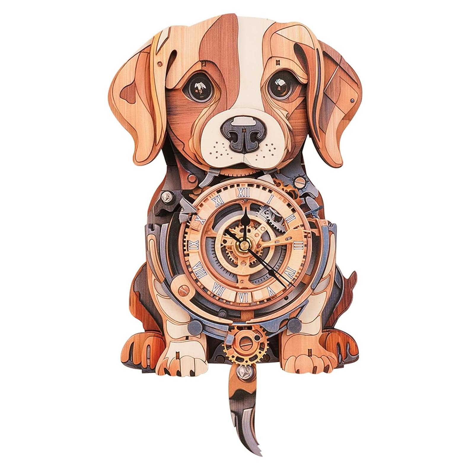 Rompecabezas 3D Reloj Beagle de Madera - Kit DIY para Adultos