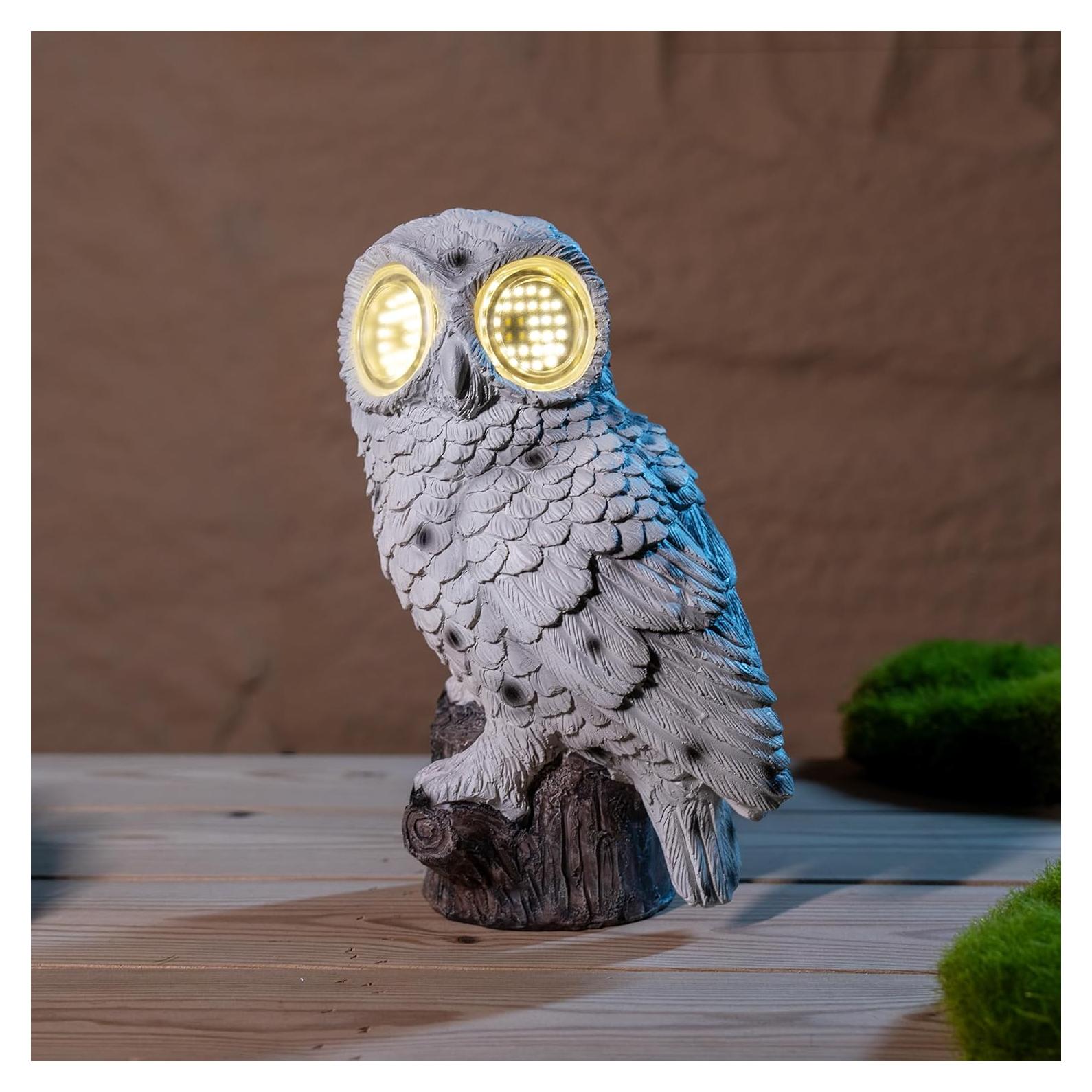 Estatua de Jardín Búho Solar Elfengarden con Luces LED 24.1 cm