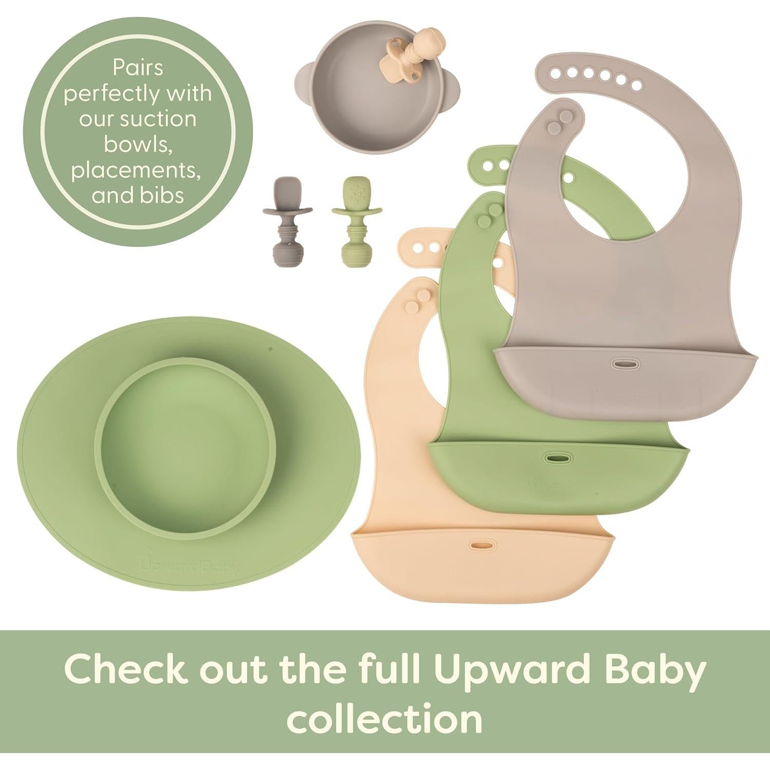 Cucharas de Silicona para Bebés UpwardBaby 3 Piezas - Libre de BPA