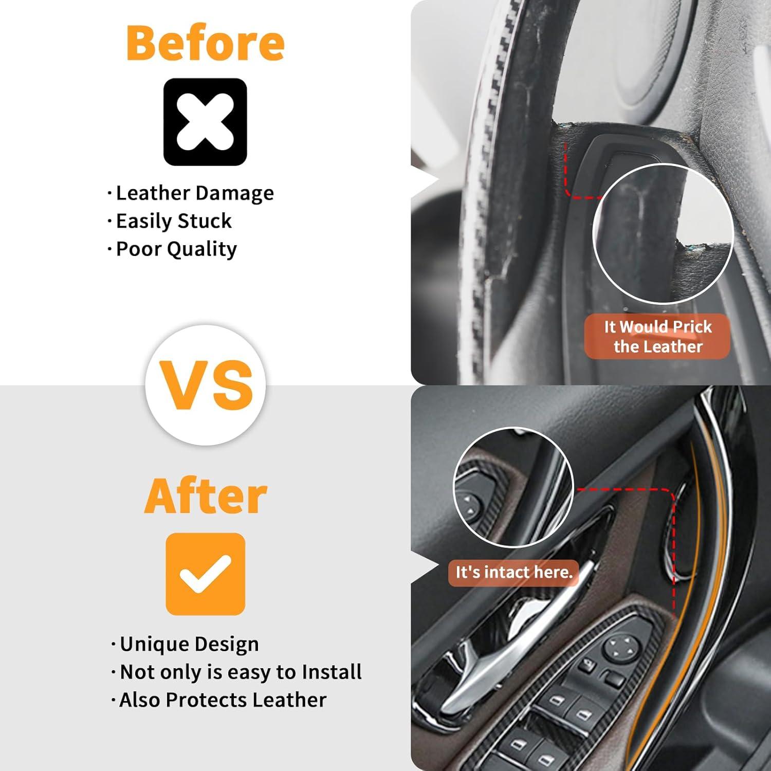 Cubierta Tirador Puerta BMW Serie 3/4 BJchiwu Negro 2 Pcs