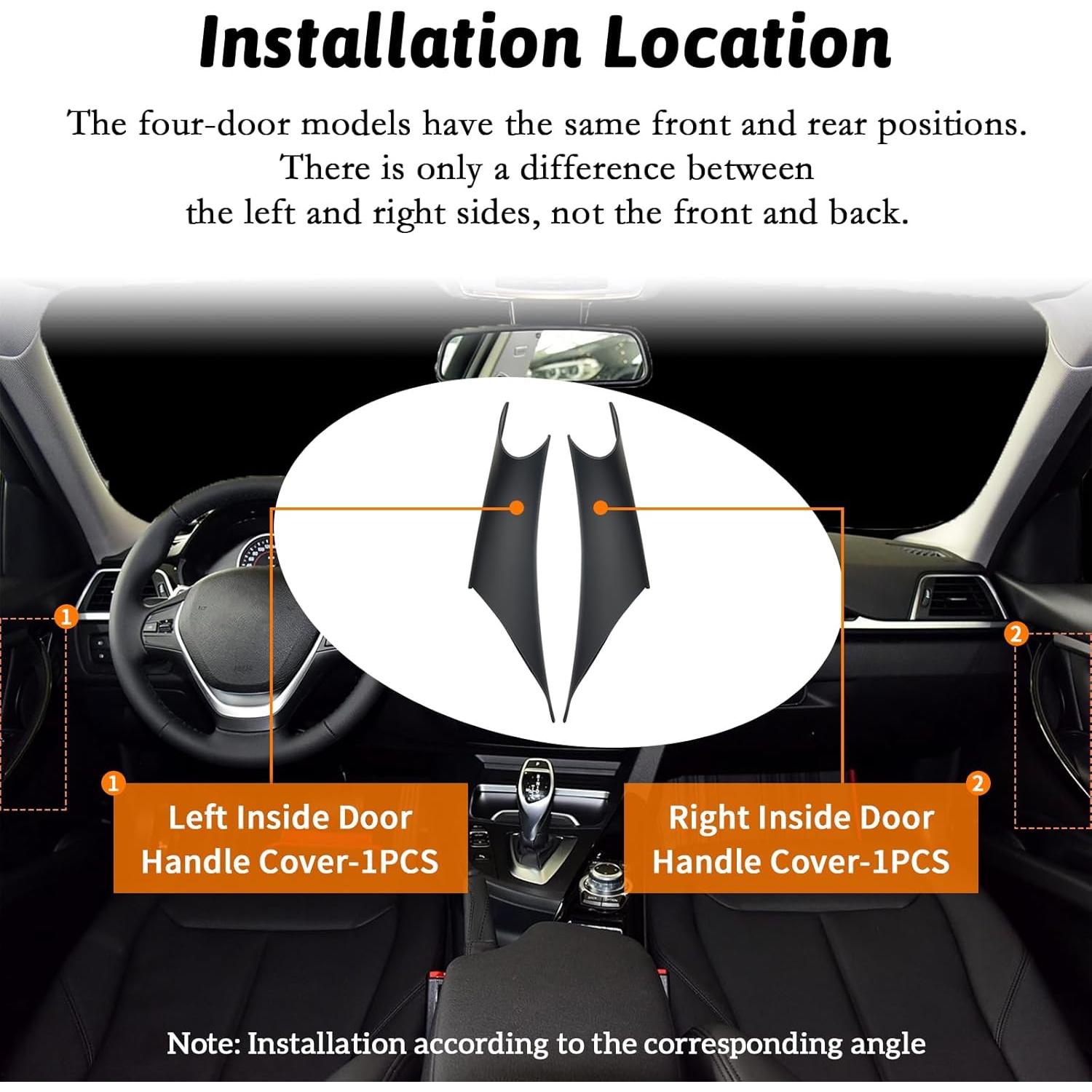 Cubierta Tirador Puerta BMW Serie 3/4 BJchiwu Negro 2 Pcs