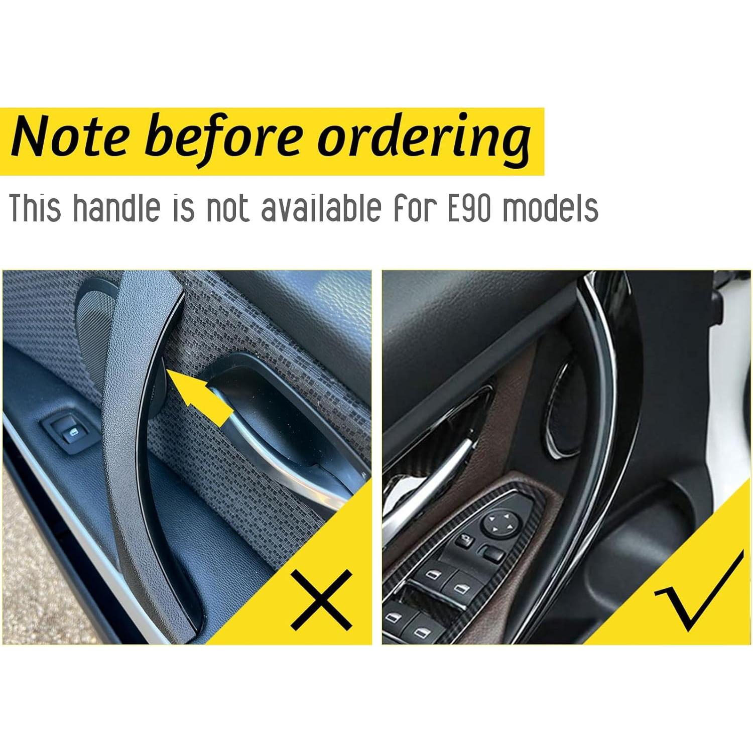 Cubierta Tirador Puerta BMW Serie 3/4 BJchiwu Negro 2 Pcs