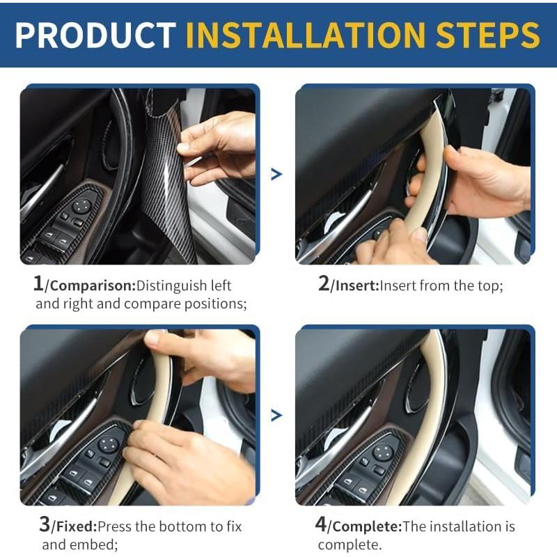 Cubierta Tirador Puerta BMW Serie 3/4 BJchiwu Negro 2 Pcs