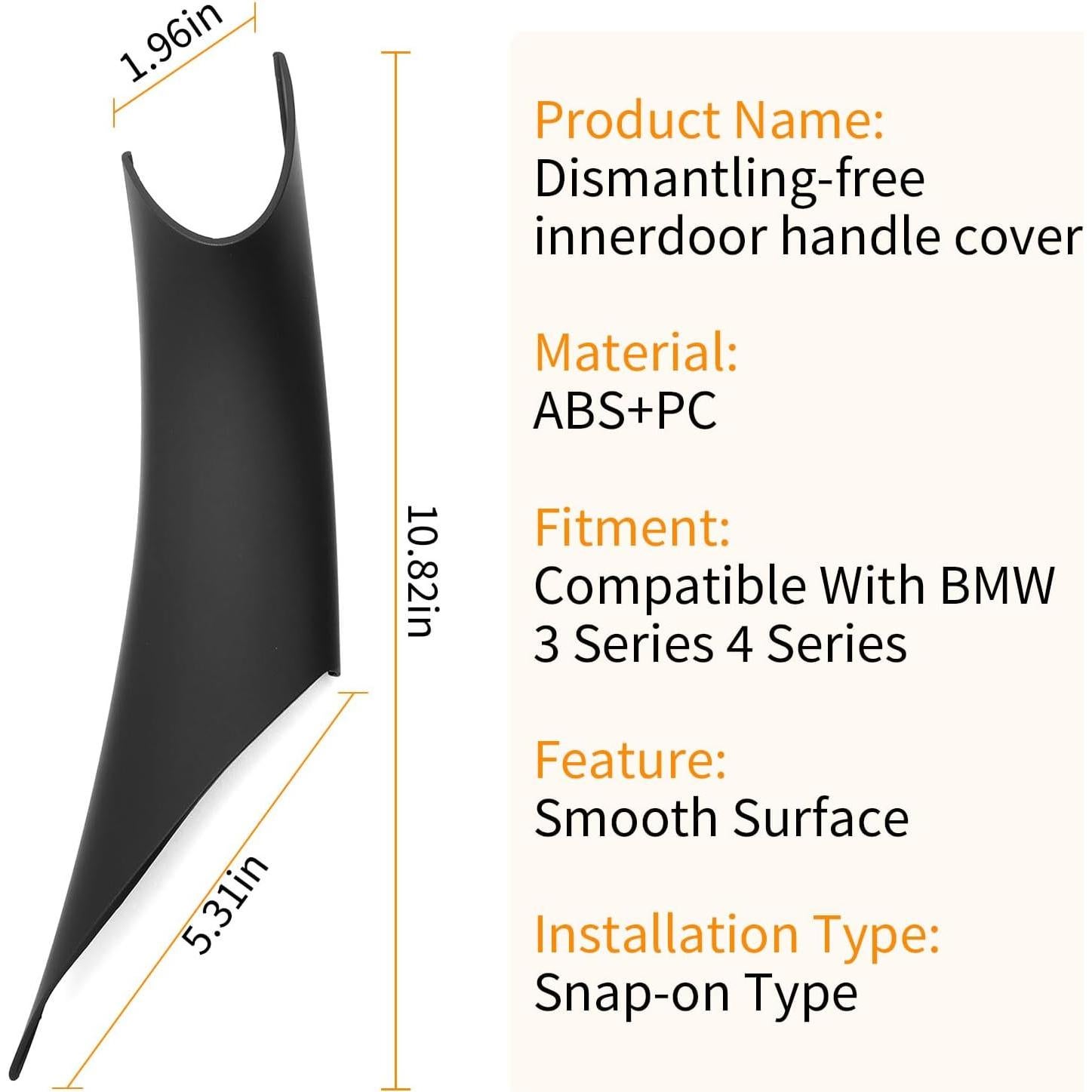 Cubierta Tirador Puerta BMW Serie 3/4 BJchiwu Negro 2 Pcs