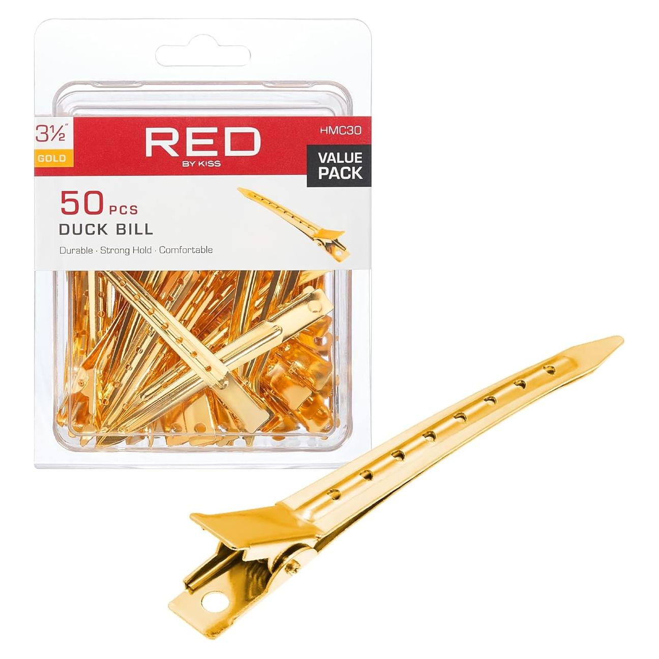 Clips de Pelo Metal Dorado Red by Kiss - 50 Unidades