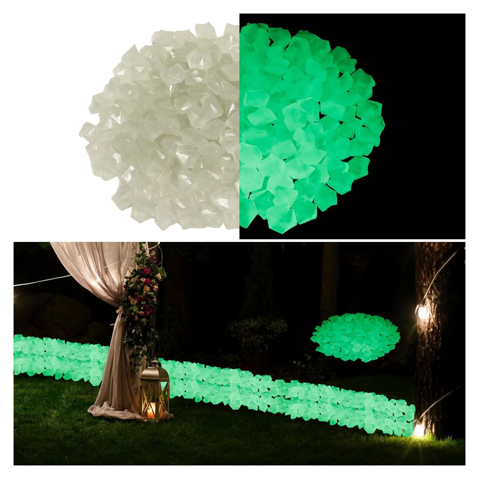 Piedras Acrílicas Luminiscentes Verdes 400pcs - Decoración Jardín
