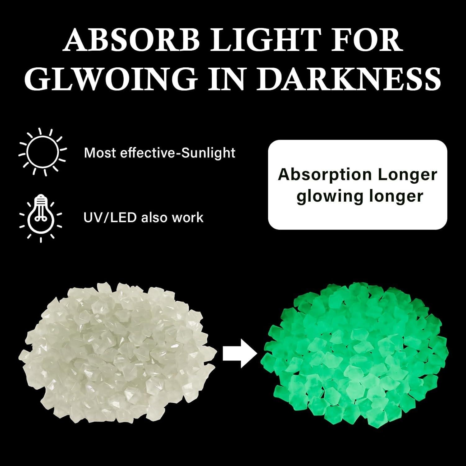 Piedras Acrílicas Luminiscentes Verdes 400pcs - Decoración Jardín