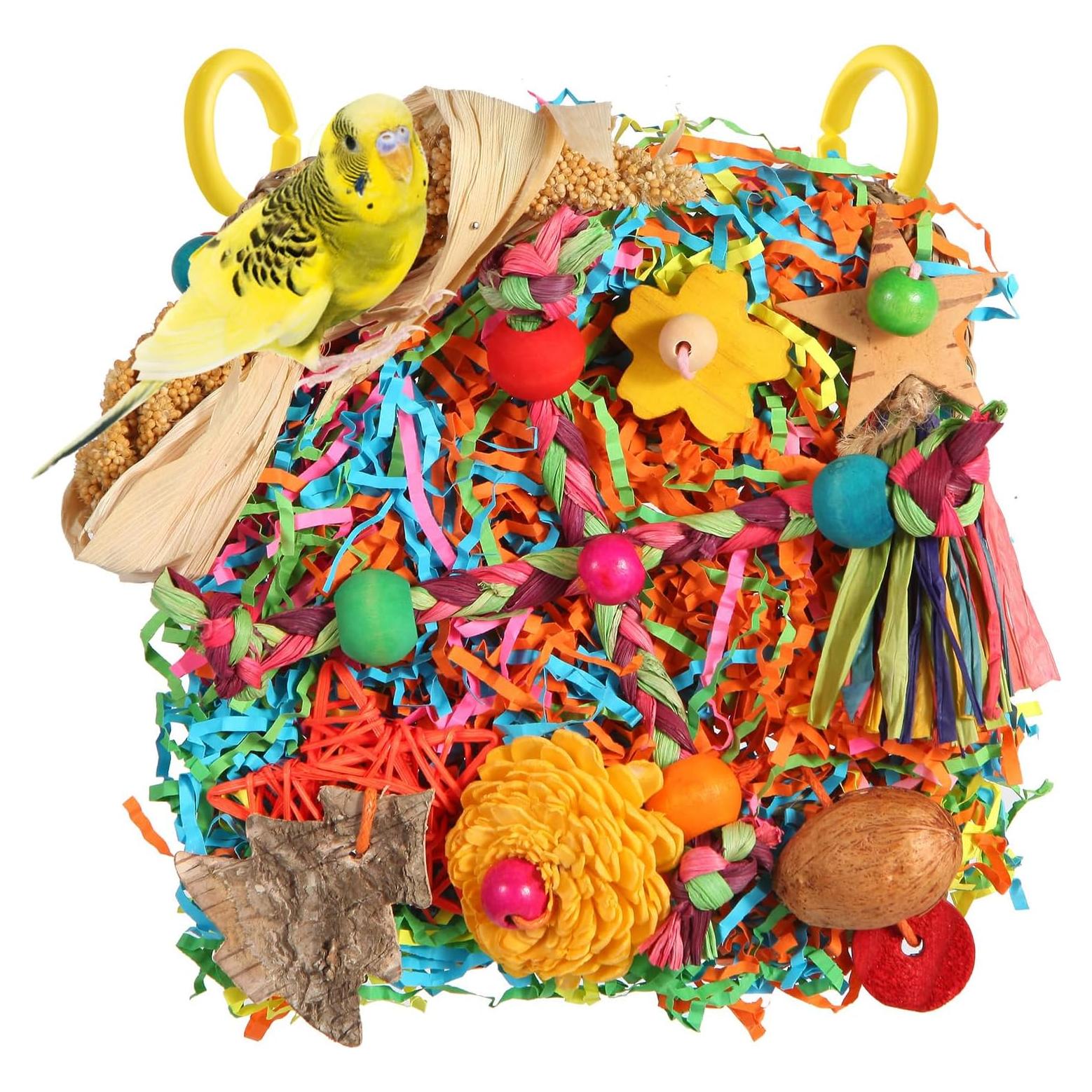 Juguete para Aves YIXUND Alfombra de Hierba Estrella Brillante