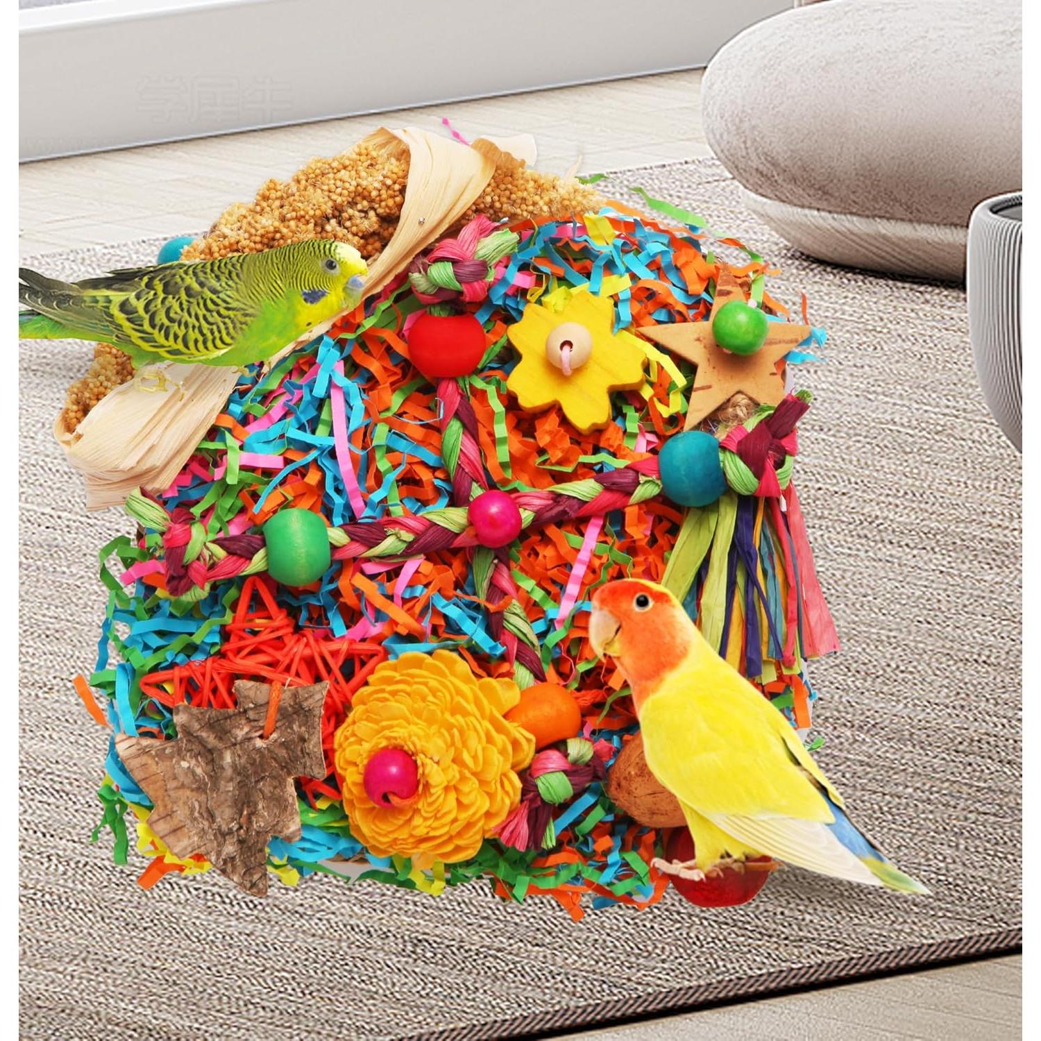 Juguete para Aves YIXUND Alfombra de Hierba Estrella Brillante