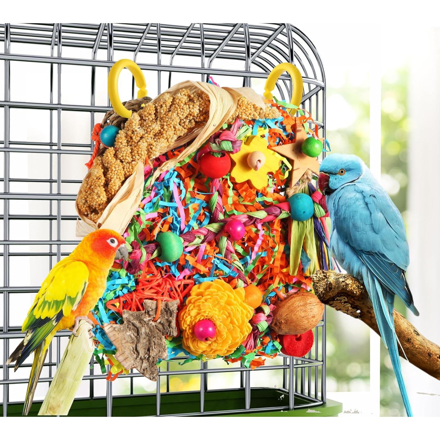 Juguete para Aves YIXUND Alfombra de Hierba Estrella Brillante