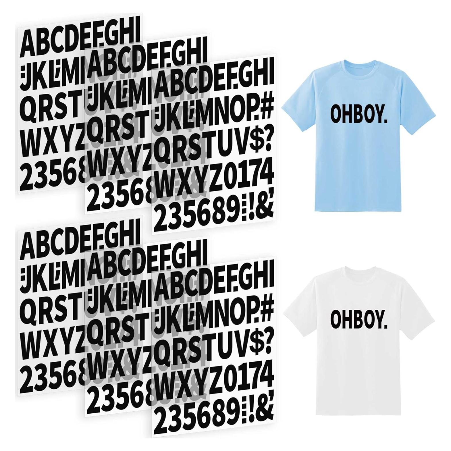 Juego de Letras y Números Termoadhesivos Metsyth 306 Pcs Negro