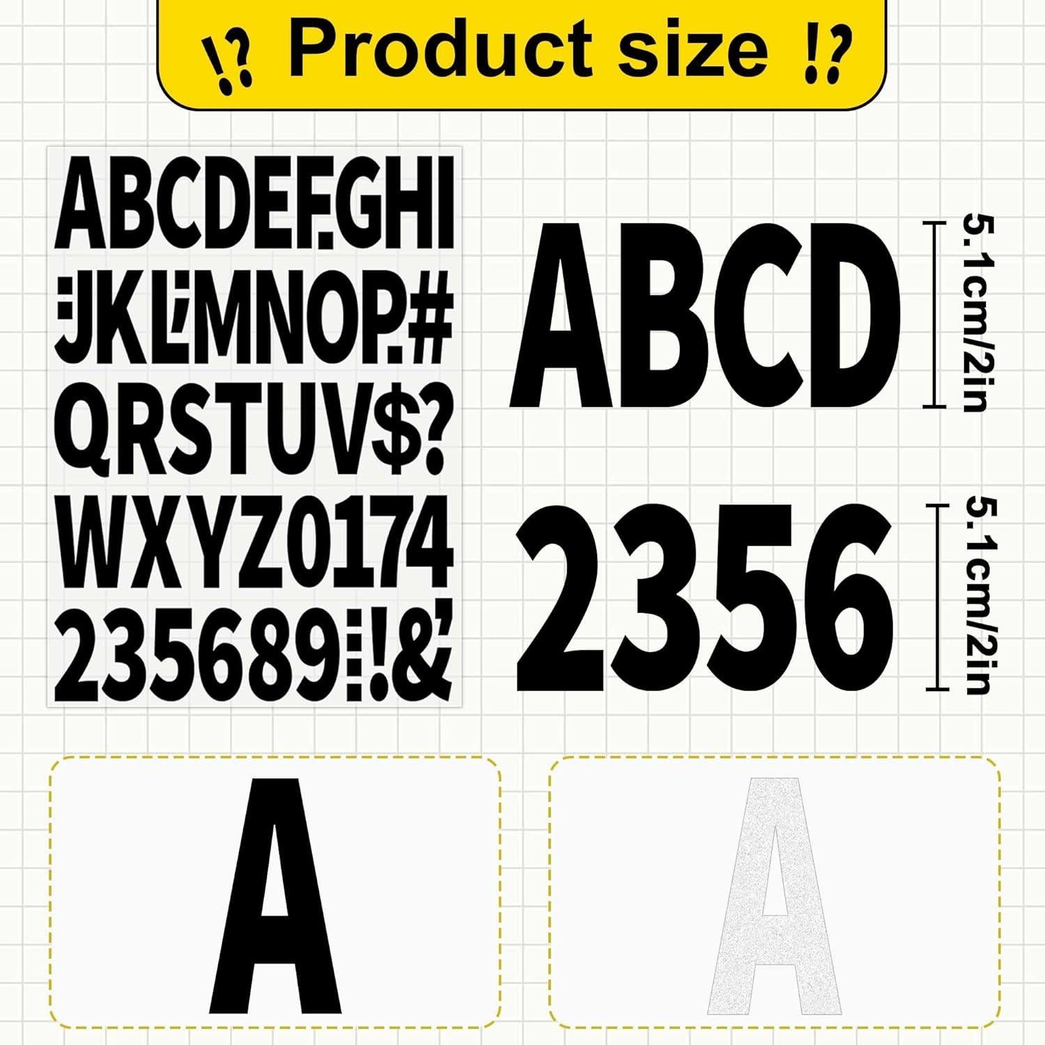 Juego de Letras y Números Termoadhesivos Metsyth 306 Pcs Negro