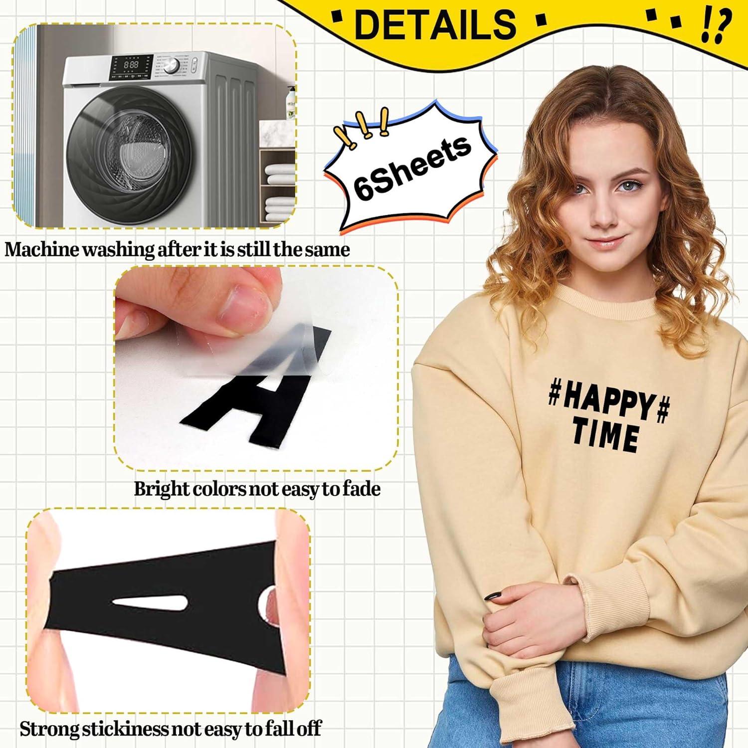 Juego de Letras y Números Termoadhesivos Metsyth 306 Pcs Negro