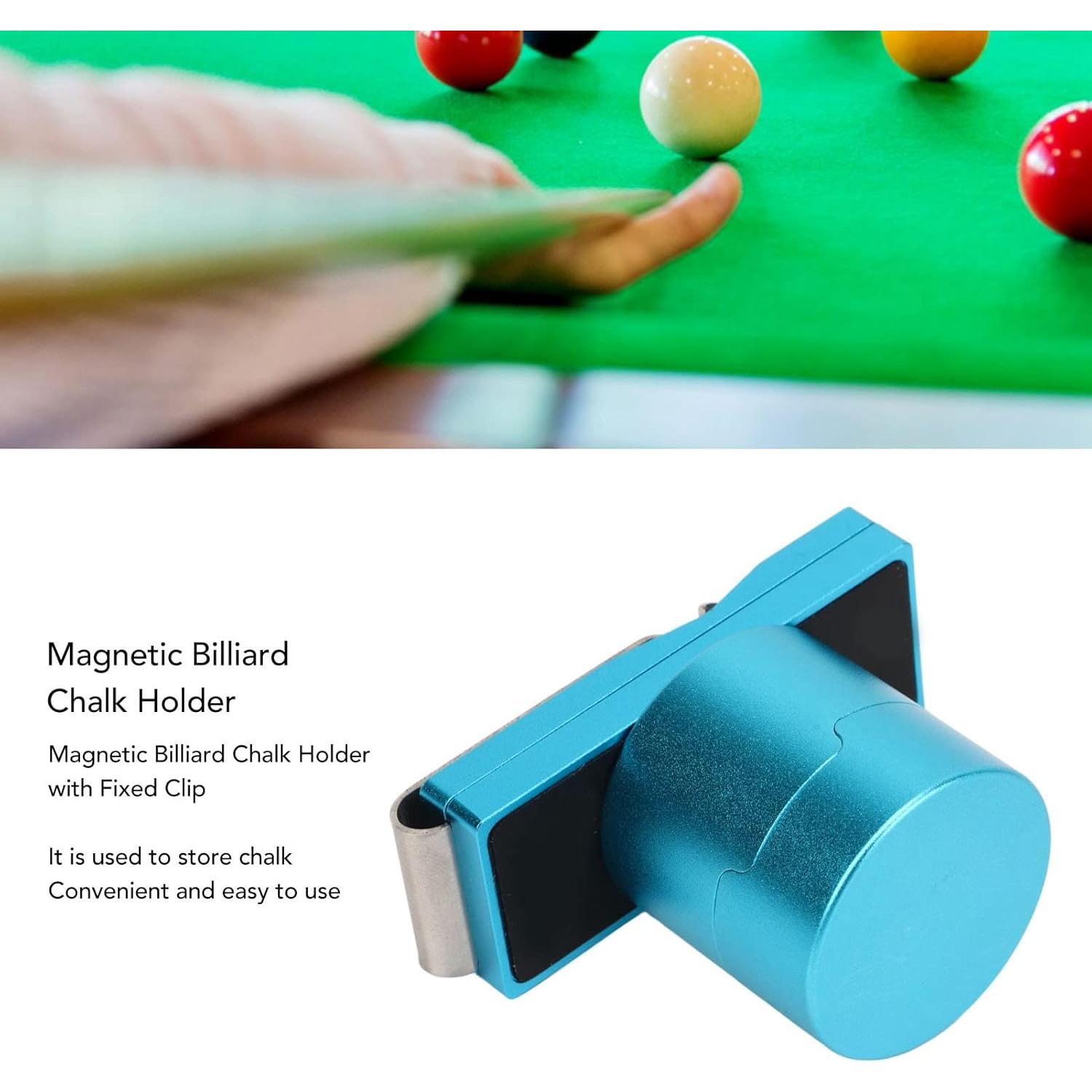 Soporte de Tiza de Billar Magnético Keenso, Aluminio Azul