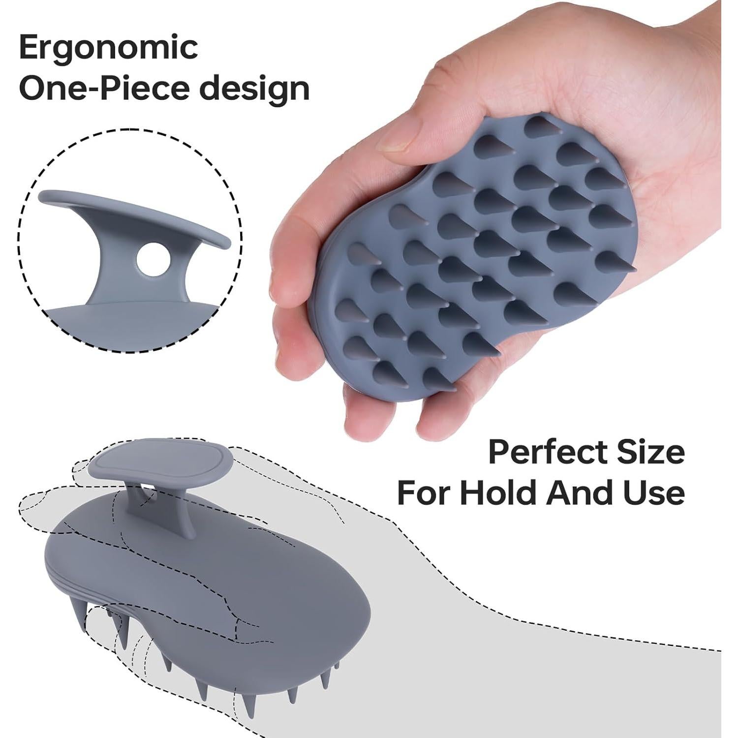 2 Cepillos de Champú Masajeador PHOVSUV Silicona 10cm