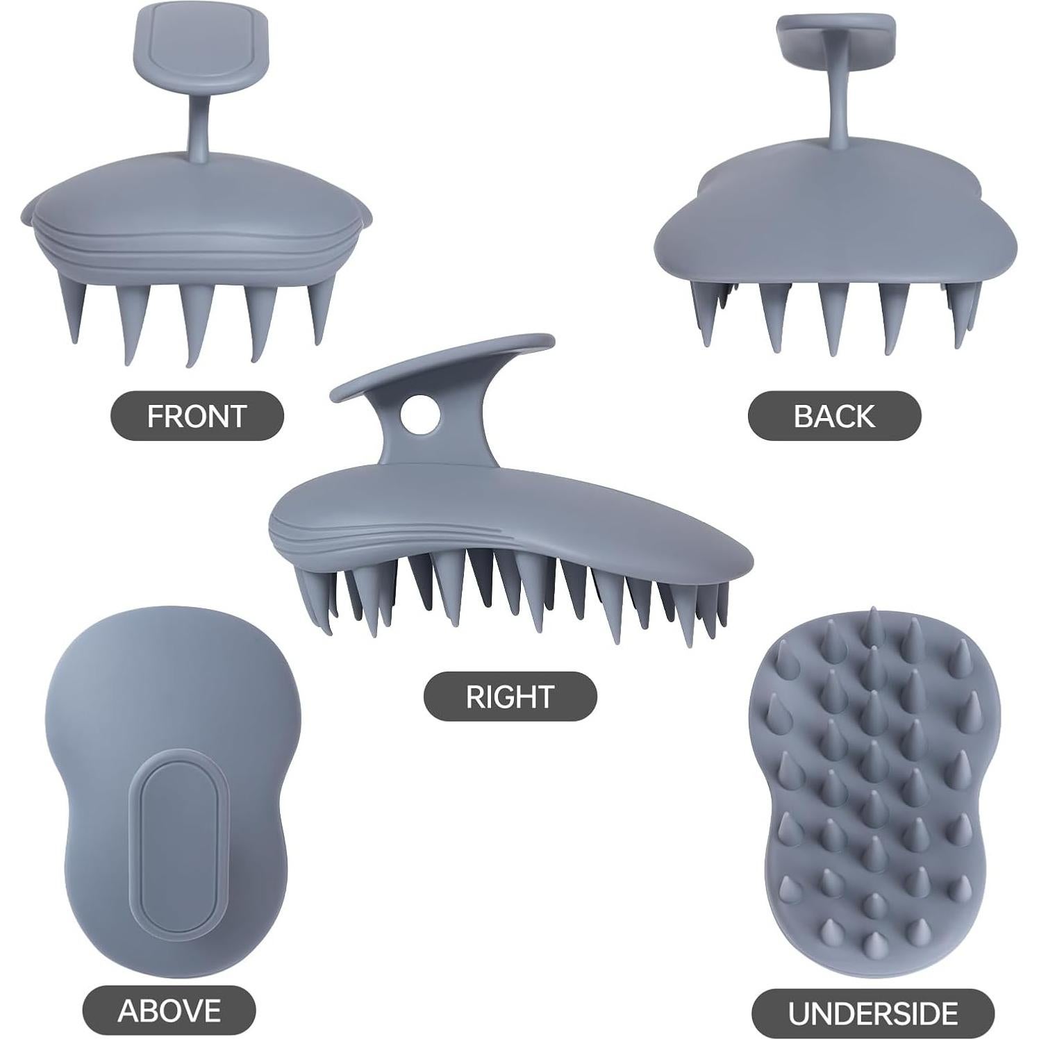 2 Cepillos de Champú Masajeador PHOVSUV Silicona 10cm