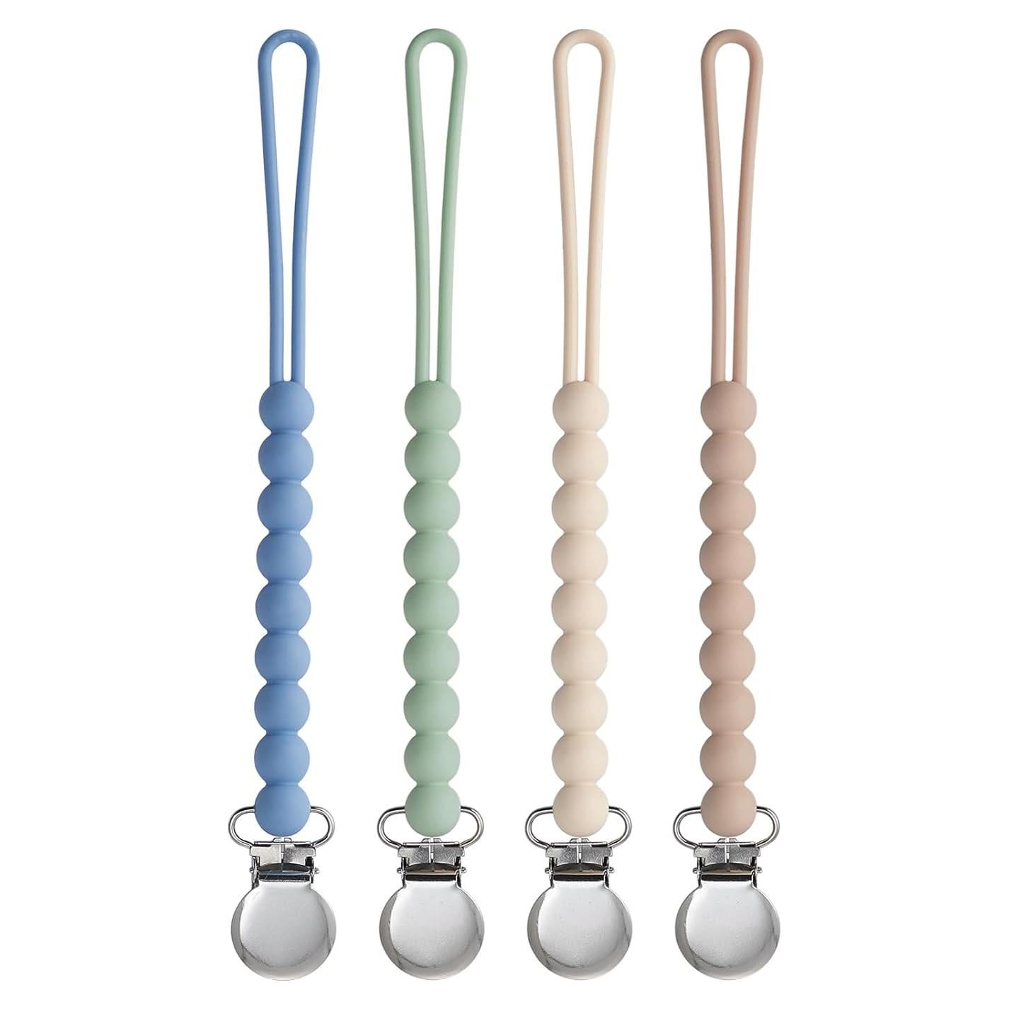 Clip de Chupete MORIBOX 4 Pack Silicona Grado Alimenticio