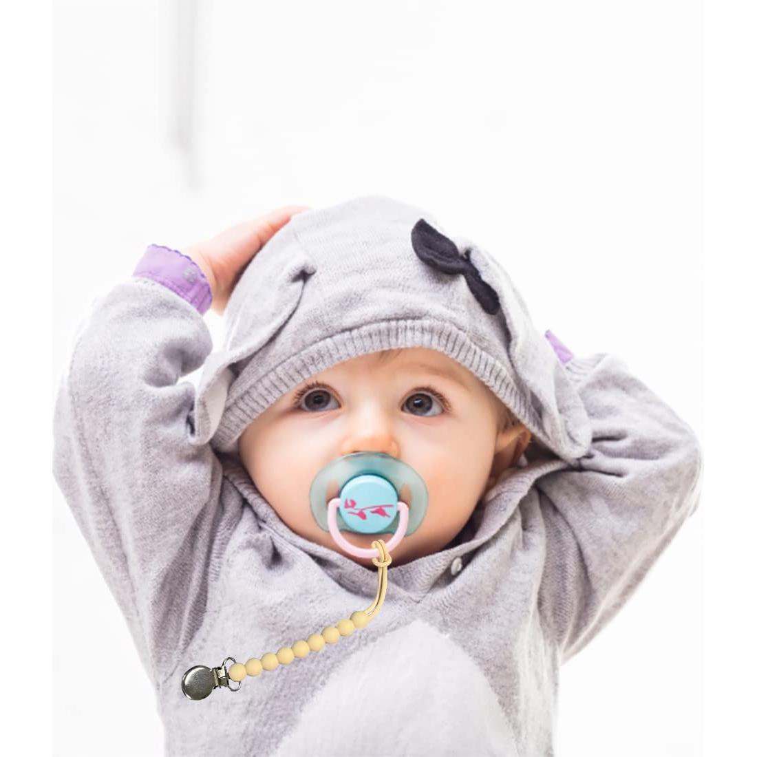 Clip de Chupete MORIBOX 4 Pack Silicona Grado Alimenticio