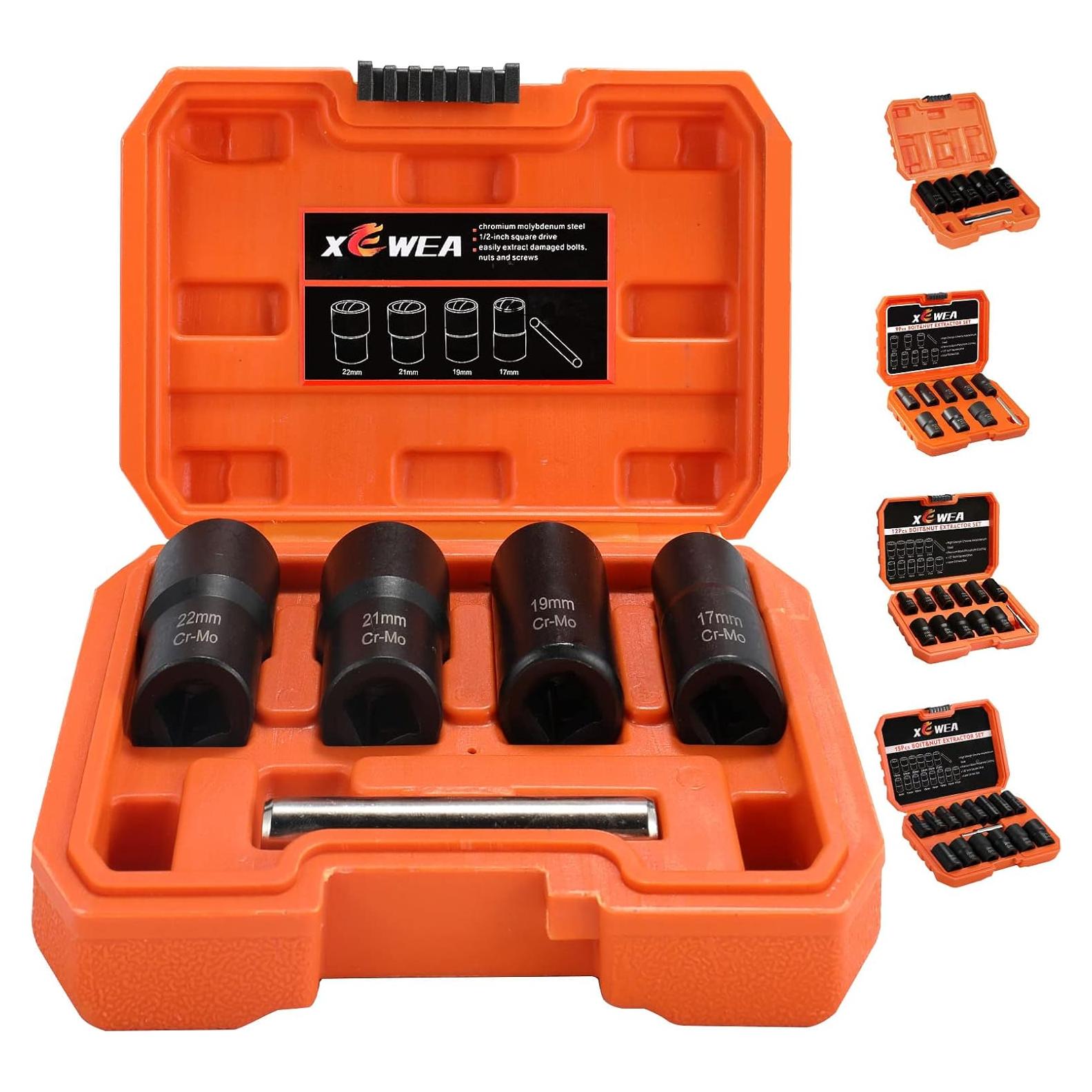 Juego de Extractores de Tuercas XEWEA 5PCS 1/2" Drive