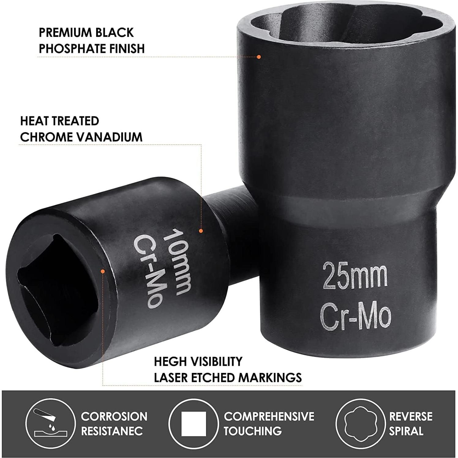 Juego de Extractores de Tuercas XEWEA 5PCS 1/2" Drive