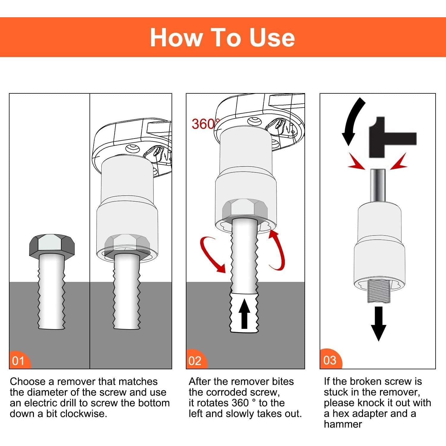 Juego de Extractores de Tuercas XEWEA 5PCS 1/2" Drive