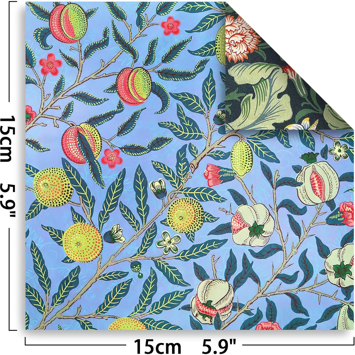 Kit de Papel de Origami Doble Cara 100 Hojas 20 Colores 15x15cm Chiyo