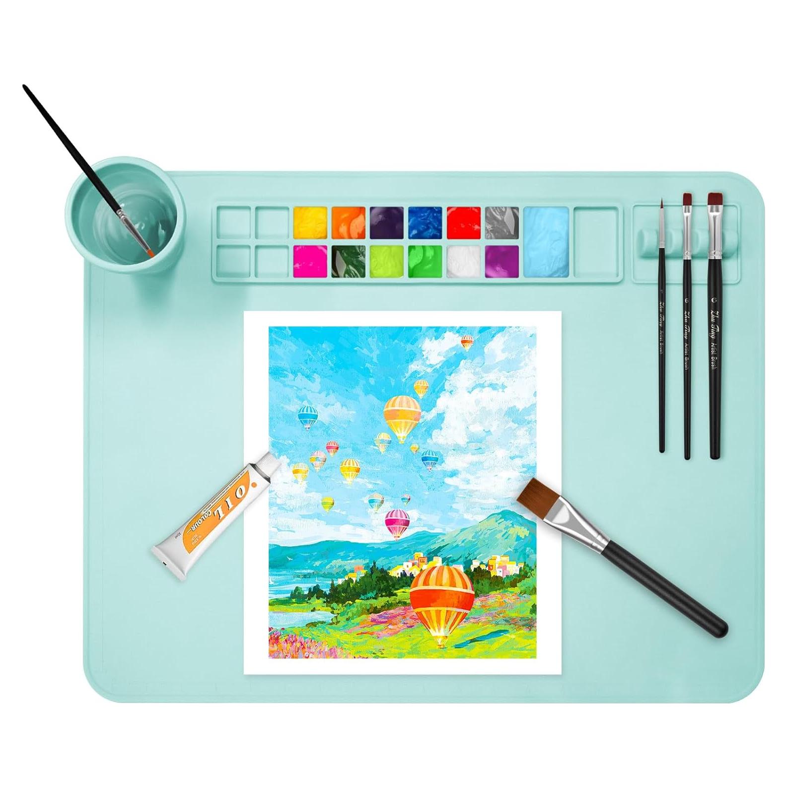 Alfombrilla de Pintura de Silicona OSDUE 50x40cm Azul