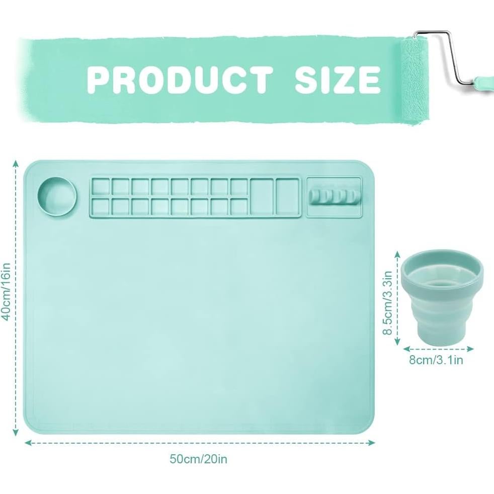 Alfombrilla de Pintura de Silicona OSDUE 50x40cm Azul