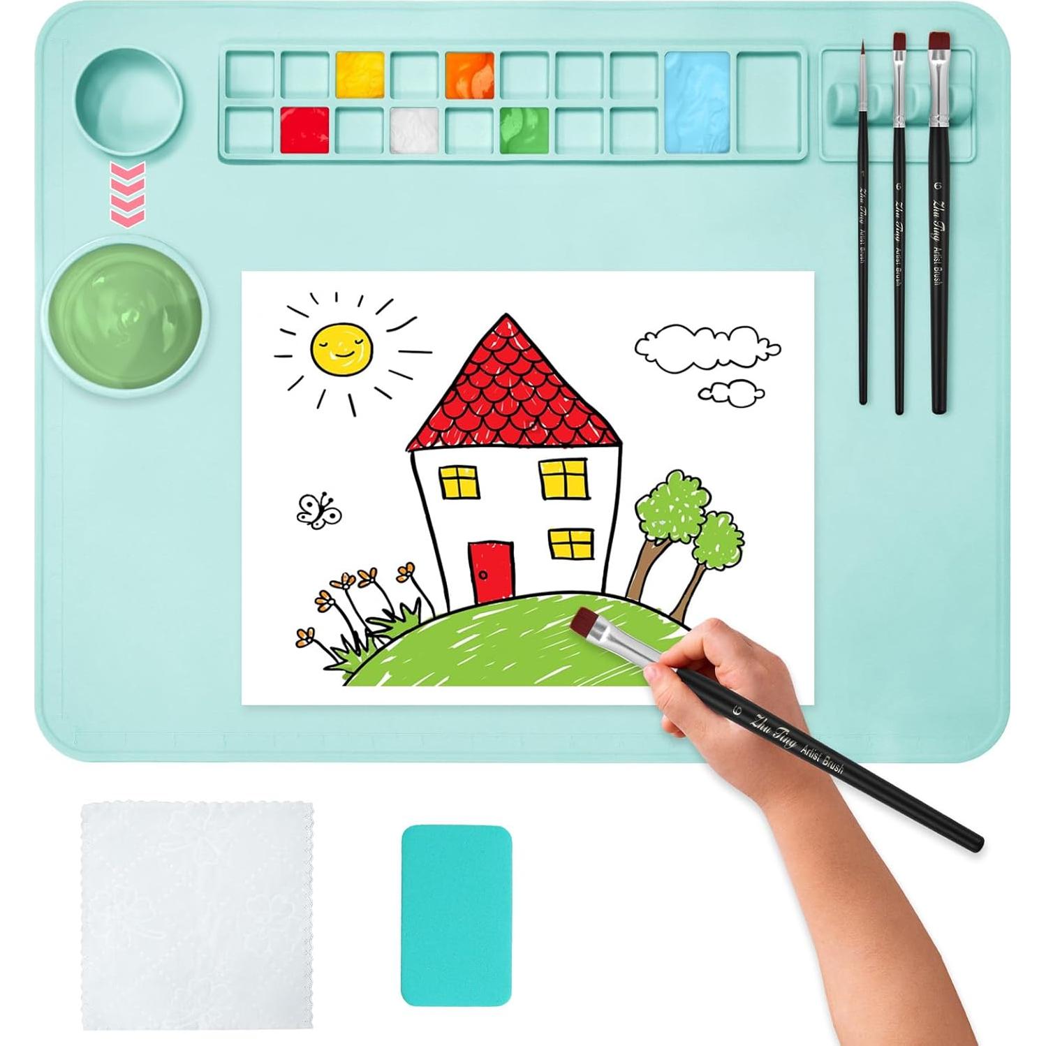 Alfombrilla de Pintura de Silicona OSDUE 50x40cm Azul