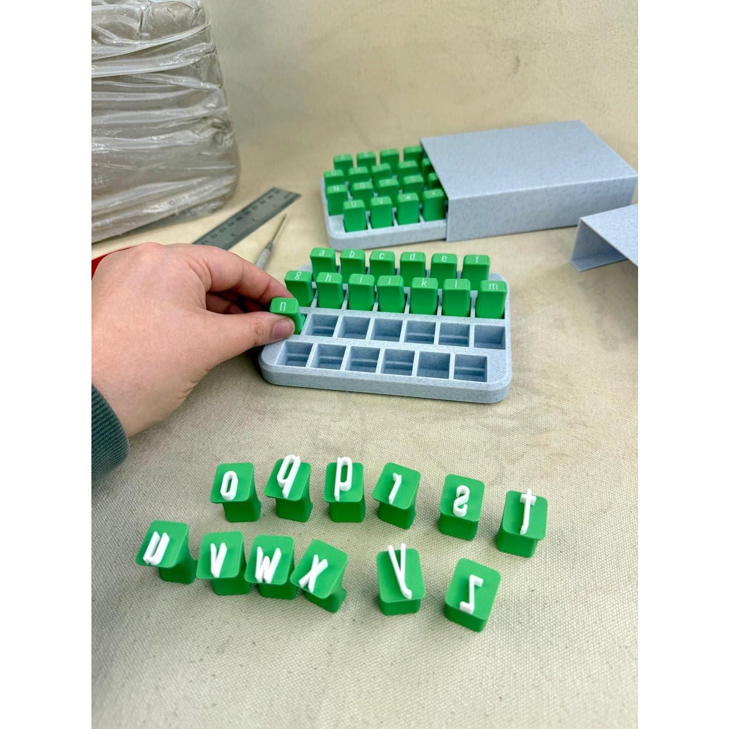 Juego de Sellos de Alfabeto Jxueych para Cerámica 20x15 cm