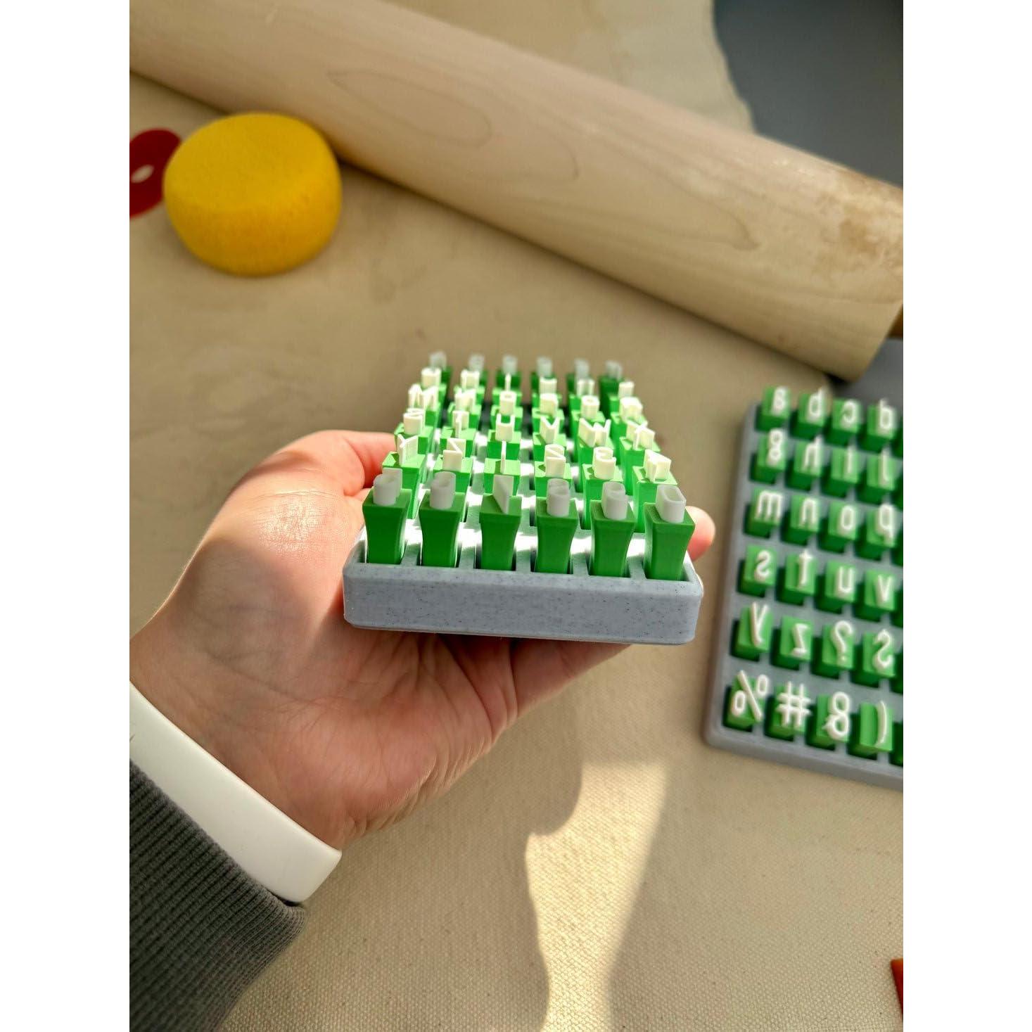 Juego de Sellos de Alfabeto Jxueych para Cerámica 20x15 cm