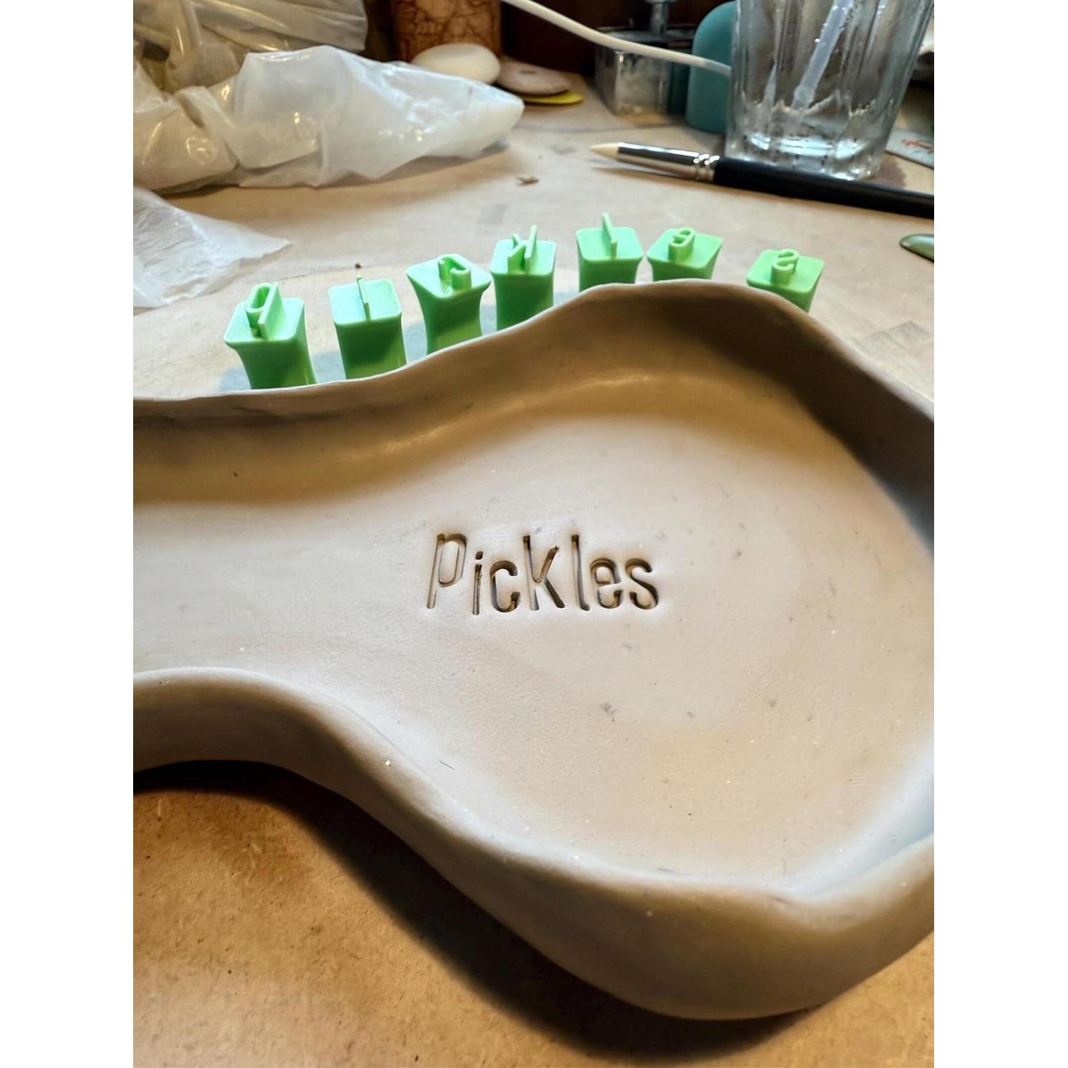 Juego de Sellos de Alfabeto Jxueych para Cerámica 20x15 cm