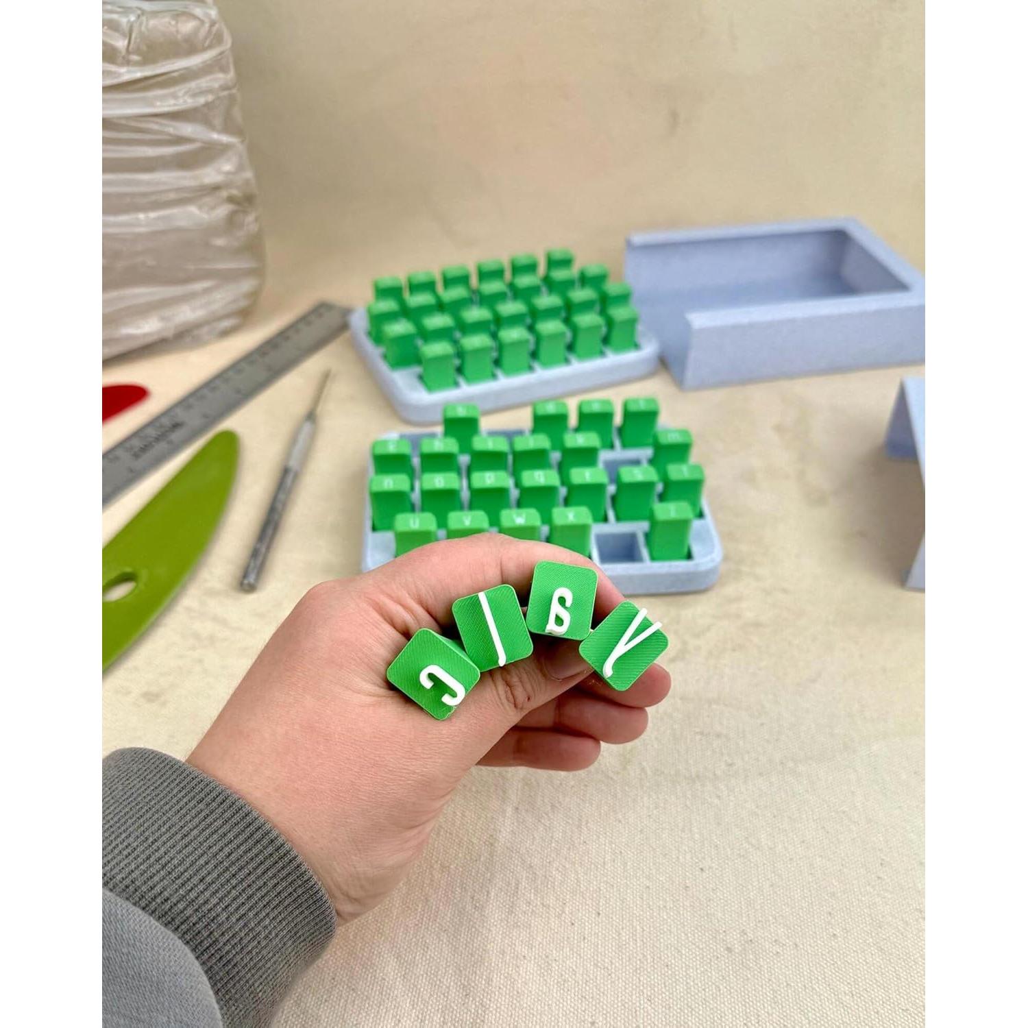 Juego de Sellos de Alfabeto Jxueych para Cerámica 20x15 cm