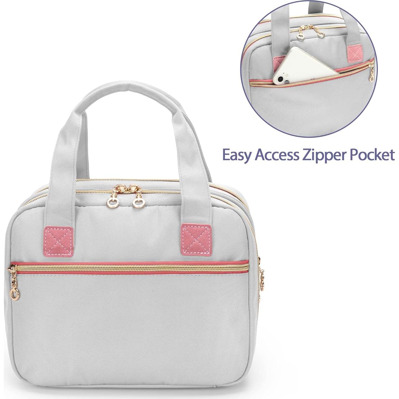 Bolsa de Extractor de Leche Materna Wearable DR033 Gris Claro Rosa