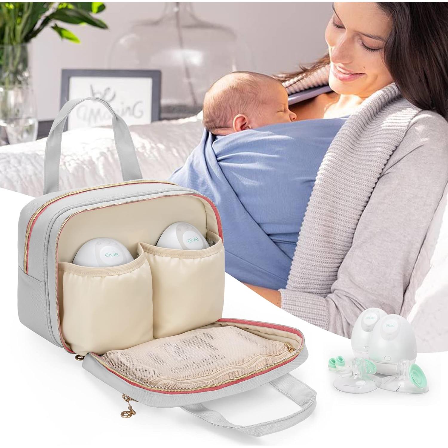 Bolsa de Extractor de Leche Materna Wearable DR033 Gris Claro Rosa