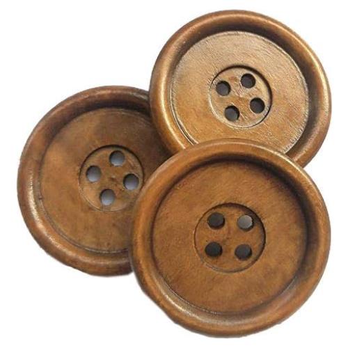 Botones de Madera Redondos 40mm Chenkou Craft 30pcs Marrón