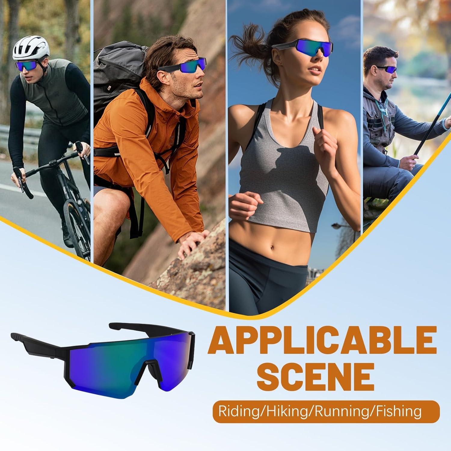 Gafas Deportivas Inteligentes QJF Azul Bluetooth UV400
