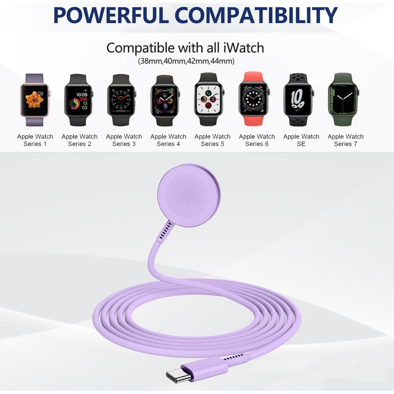 Cargador Rápido USB C Susnwere para iWatch 20W Magnético