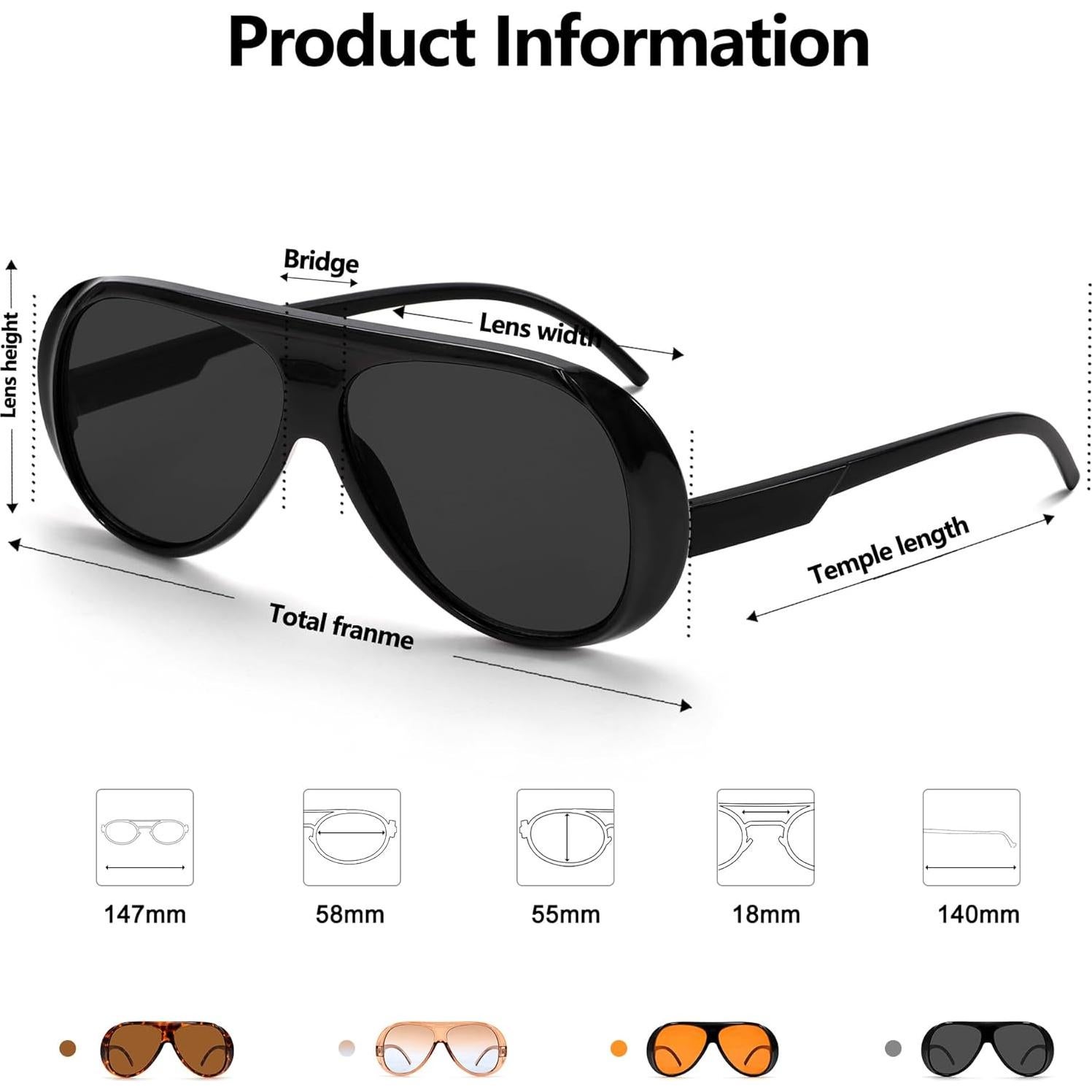 Gafas de sol aviador TYA UV400 para hombres y mujeres