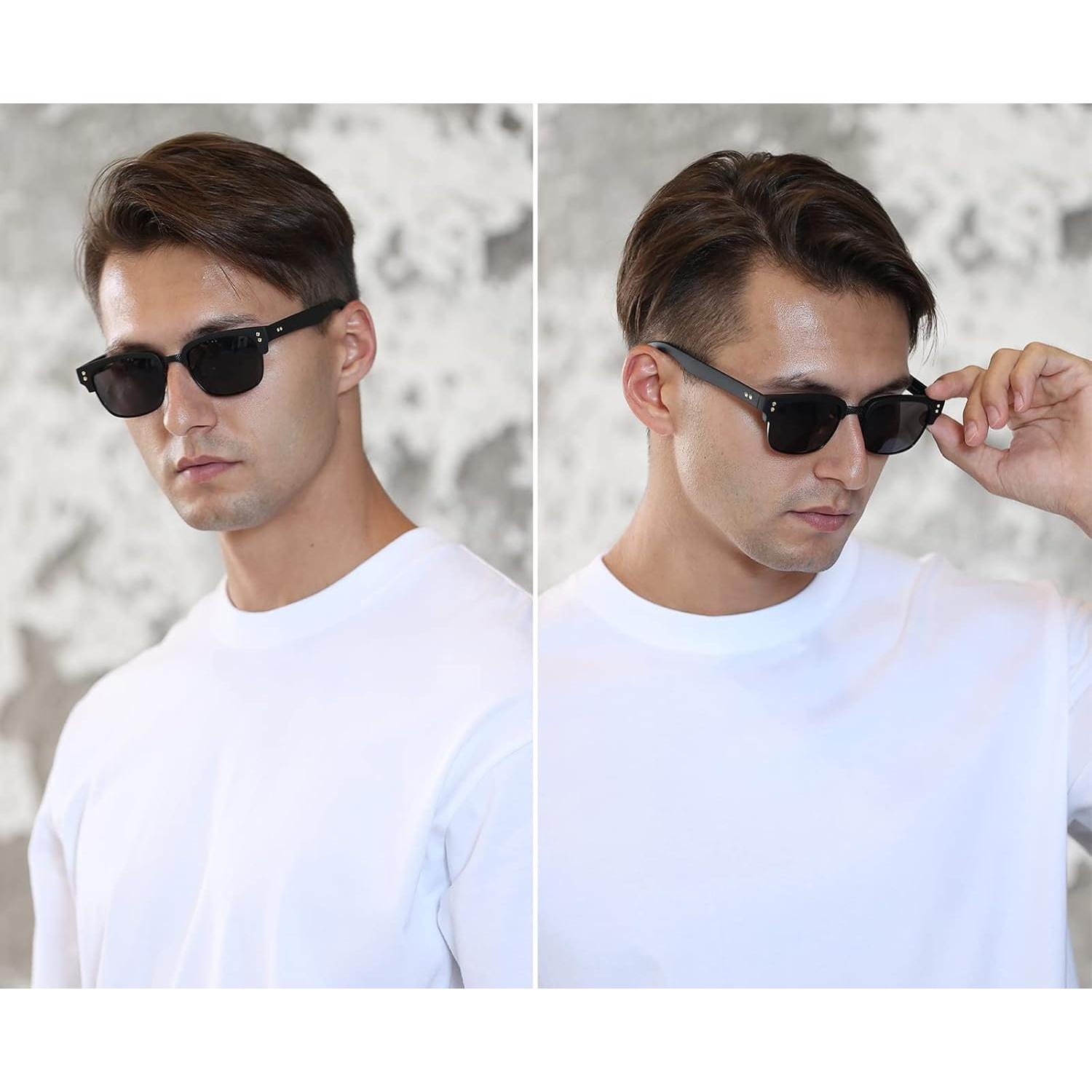 Gafas de Sol Gtand TR90 Retro para Hombres y Mujeres - Marco Negro Mate
